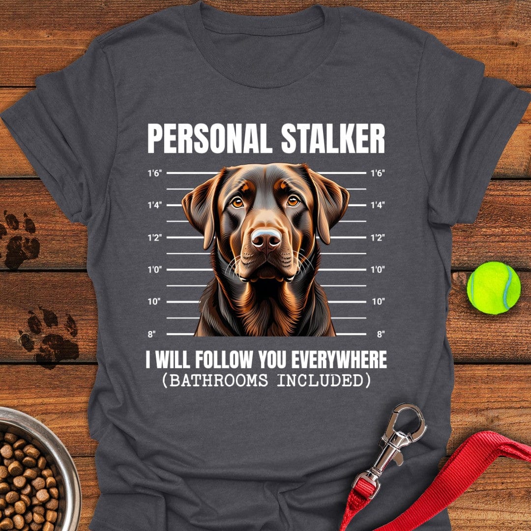 Funny Chocolate Labrador Mugshot T-Shirt Dark Heather
