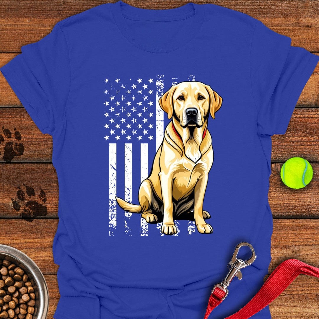 Yellow Labrador USA Flag Royal