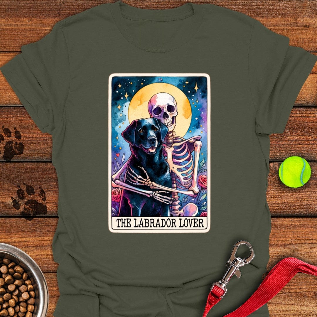 Labrador Tarot Card T-Shirt Military Green
