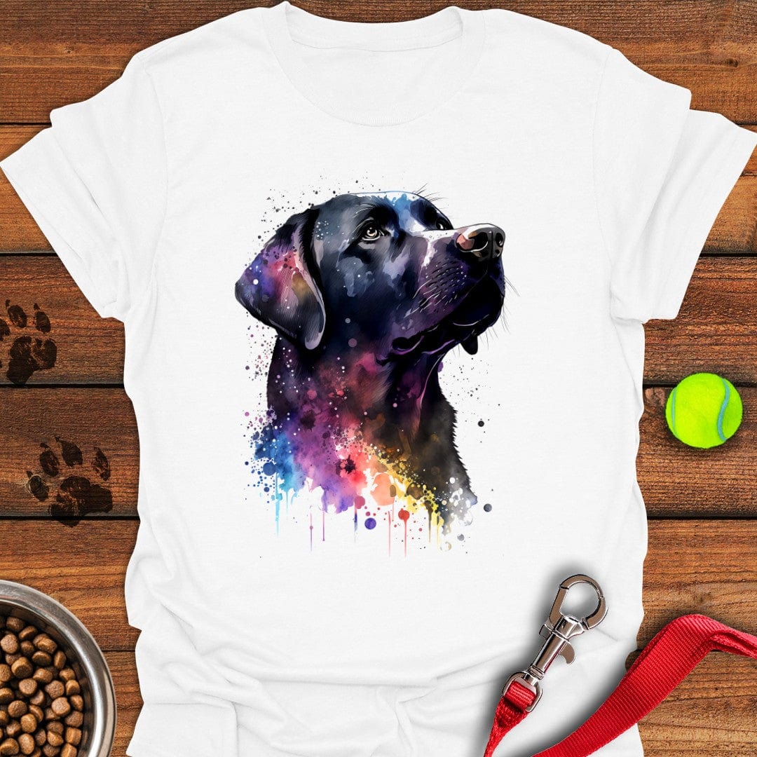 Black Labrador Portrait T-Shirt White