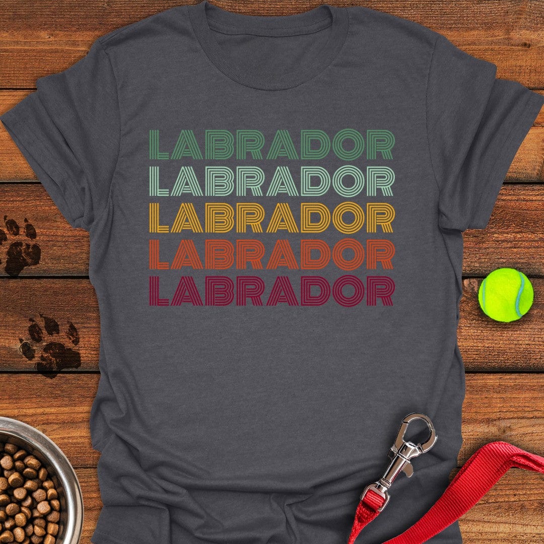Retro Labrador T-Shirt Dark Heather