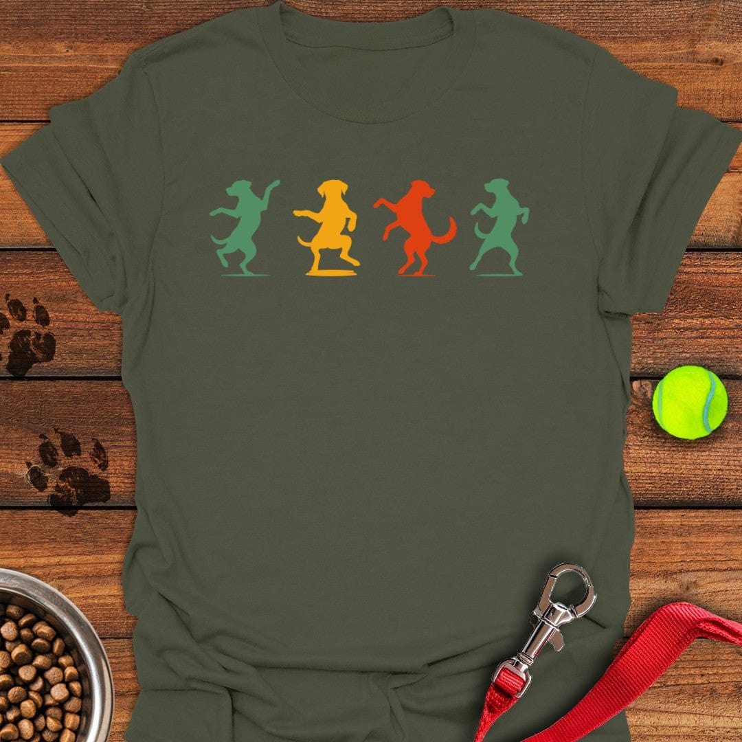Happy Dancing Labradors T-Shirt Military Green