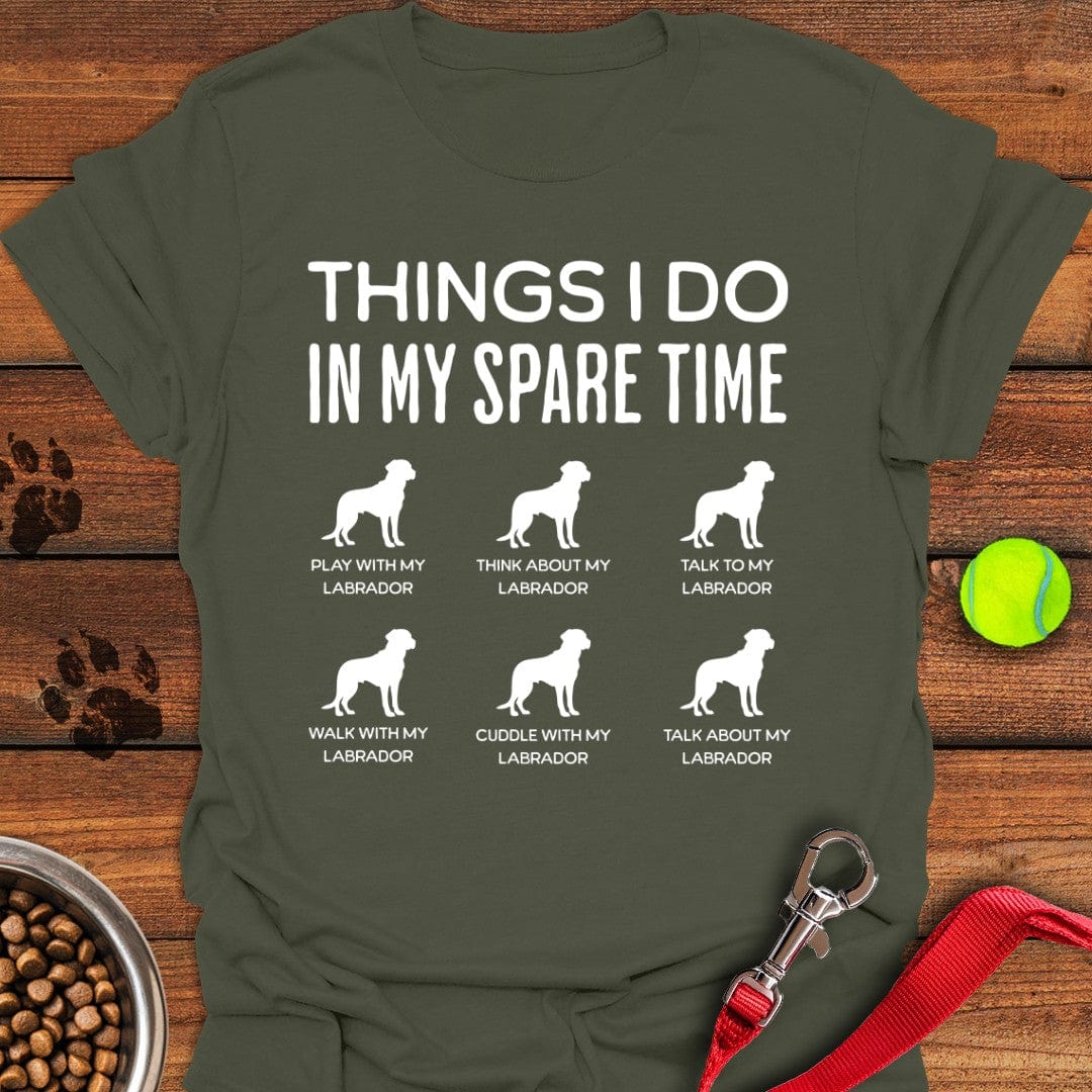 Spare Time Labrador T-Shirt Military Green
