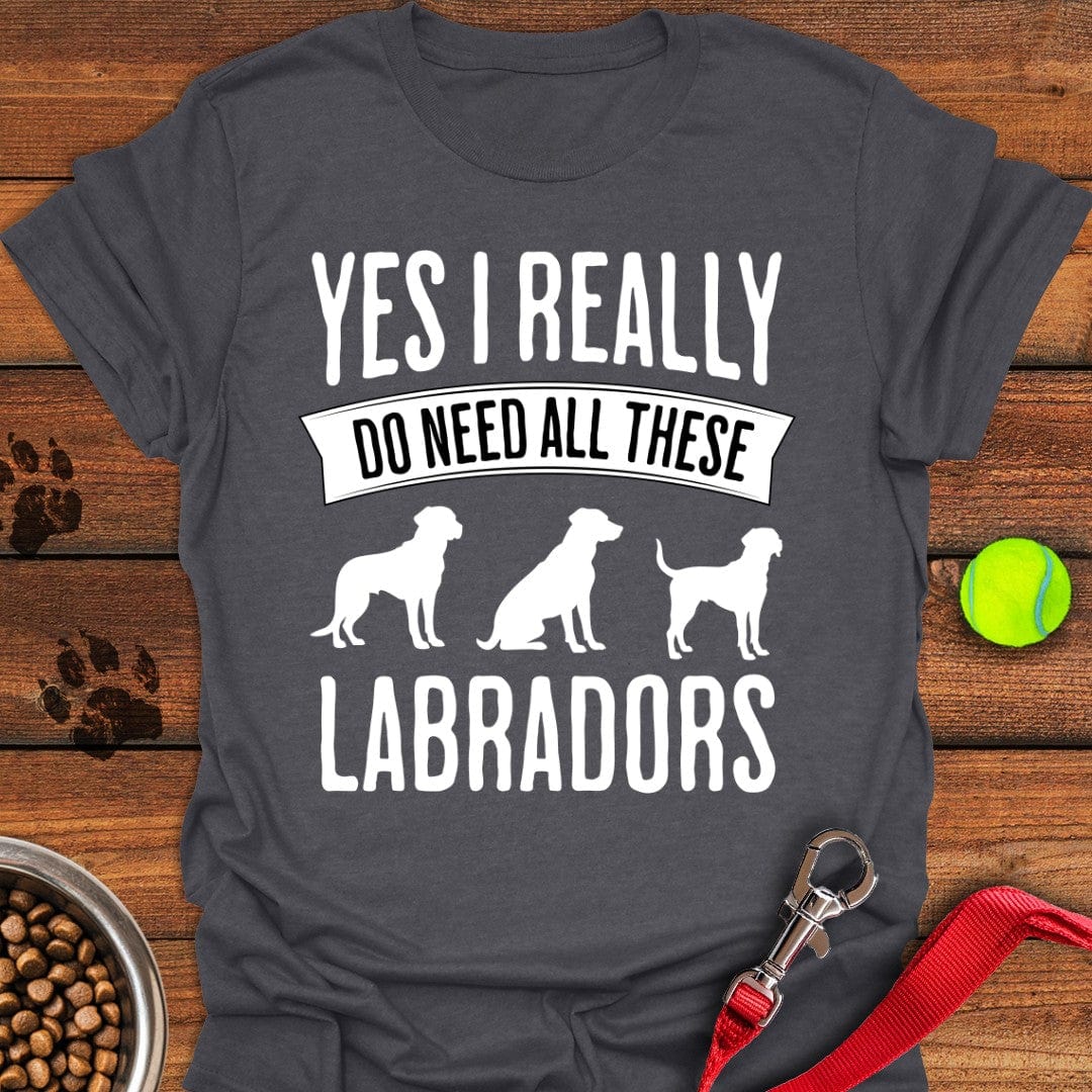 I Really Need All These Labradors T-Shirt Dark Heather
