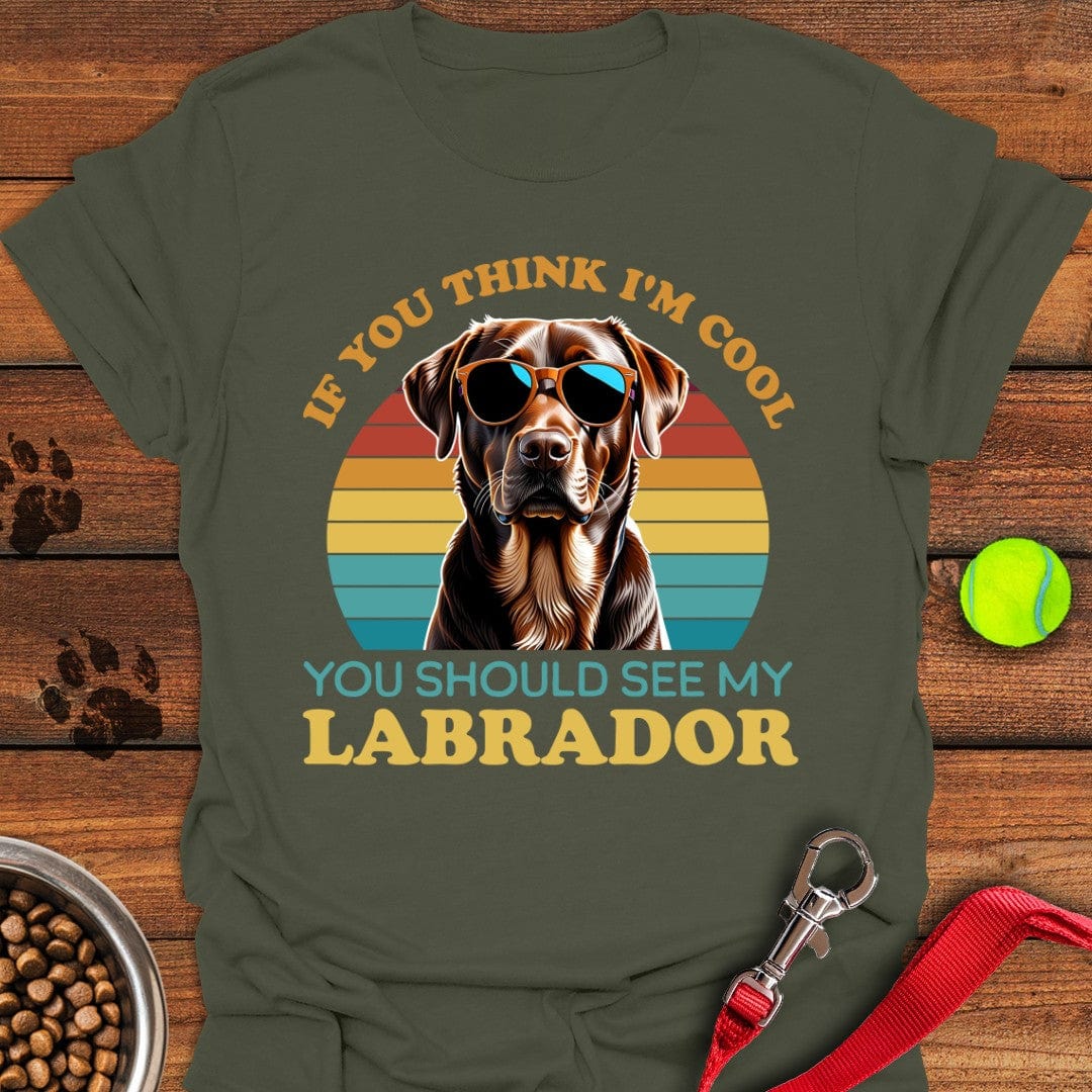 Cool Brown Labrador T-Shirt Military Green