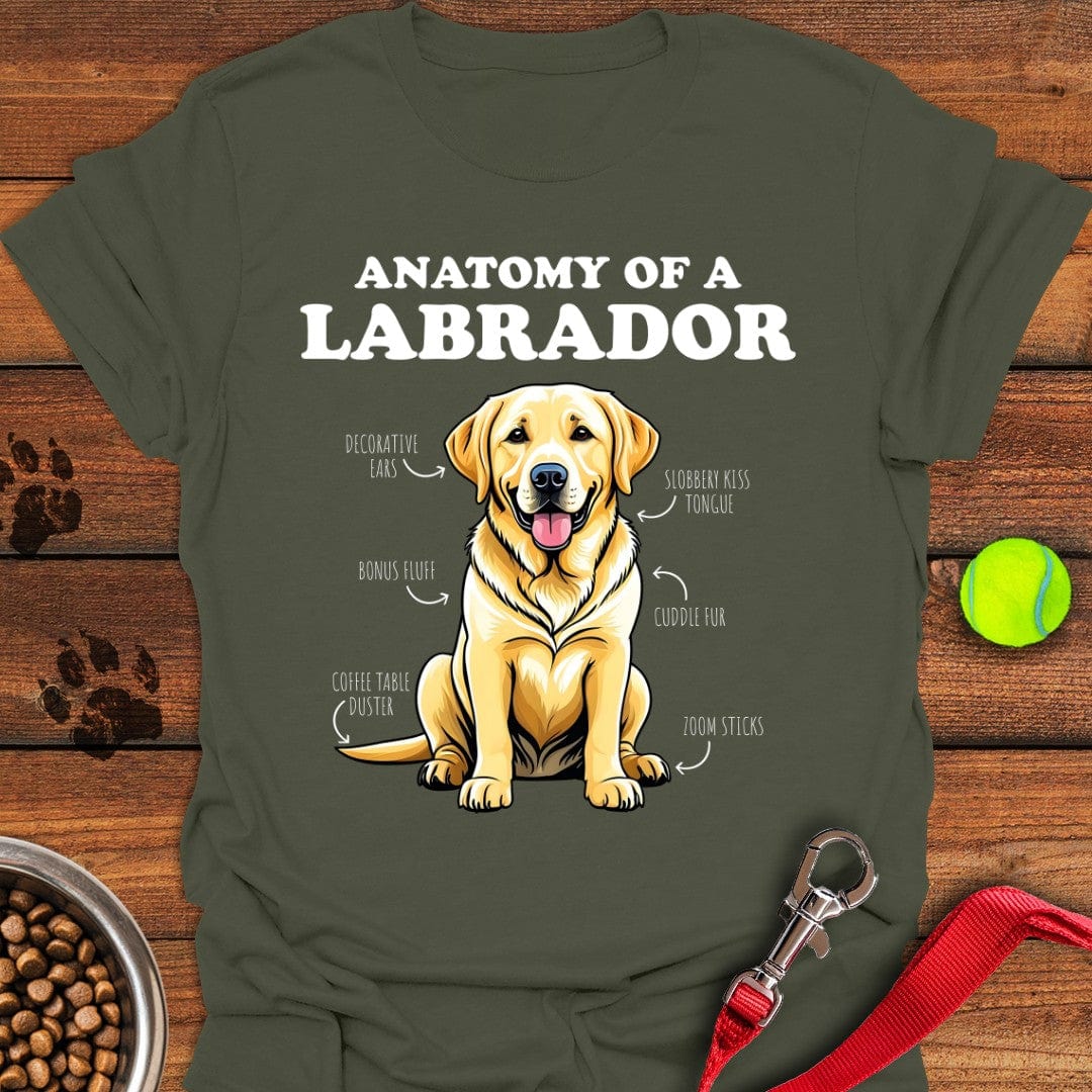 Anatomy Of A Yellow Labrador T-Shirt Military Green