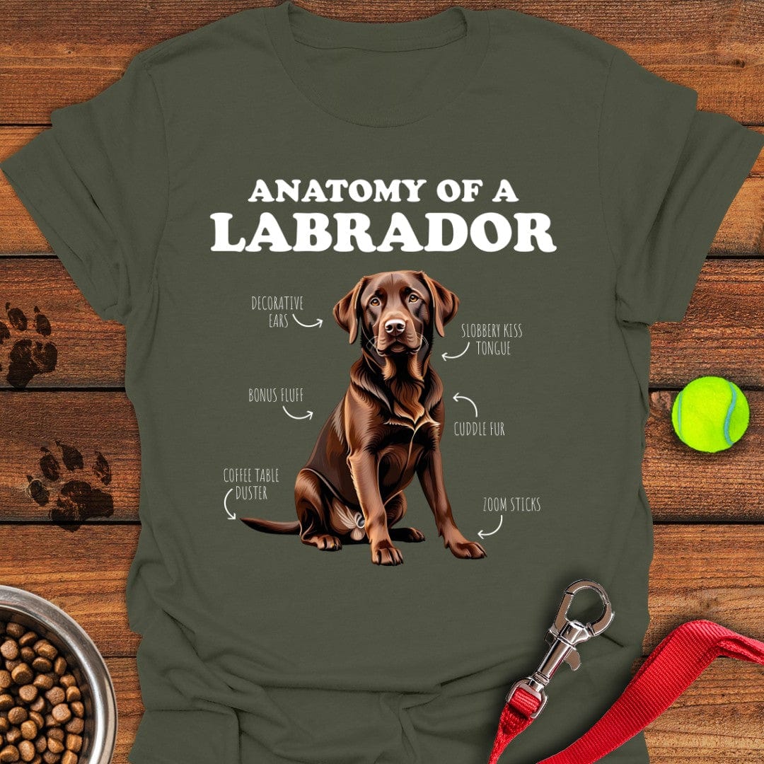 Anatomy Of A Brown Labrador T-Shirt Military Green