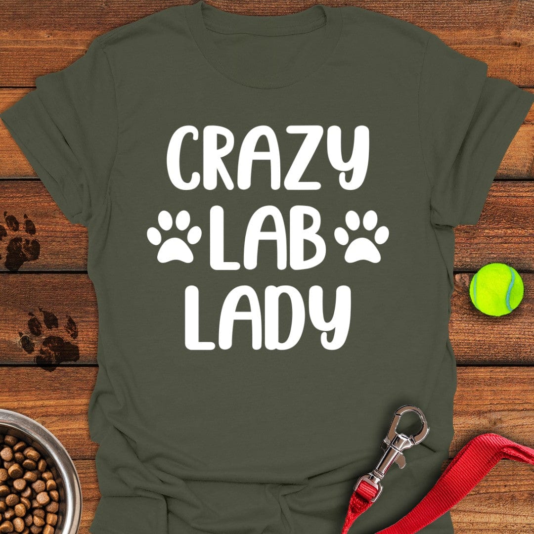 Crazy Lab Lady T-Shirt Military Green