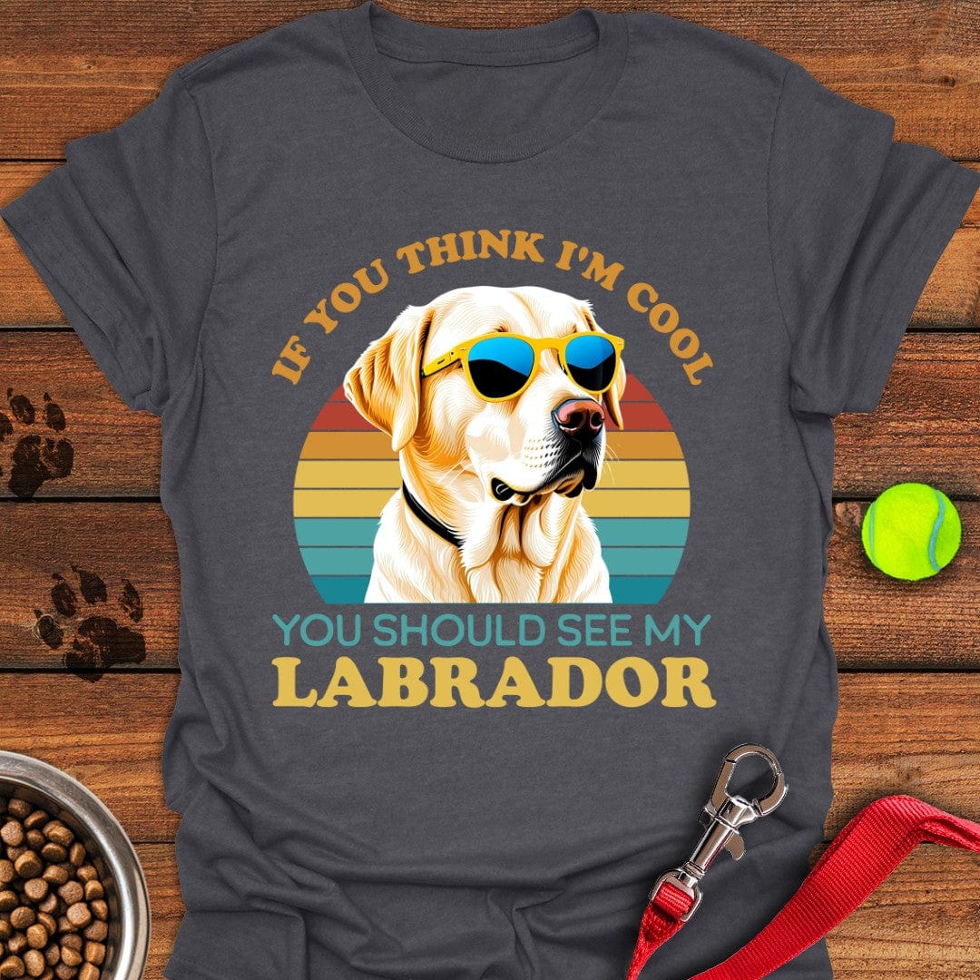 Cool Yellow Labrador T-Shirt Dark Heather