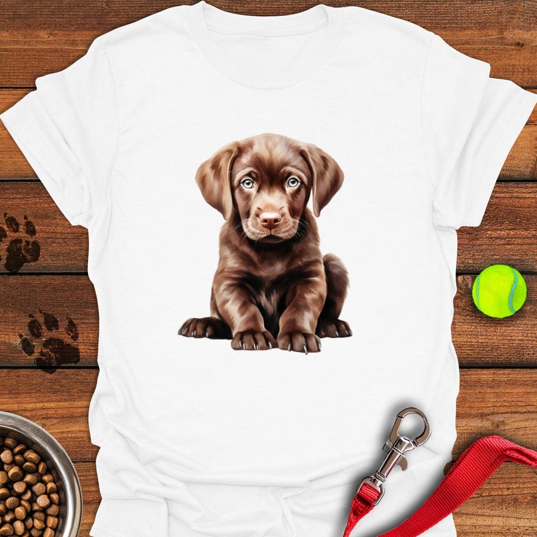 Cute Chocolate Labrador Puppy T-Shirt White