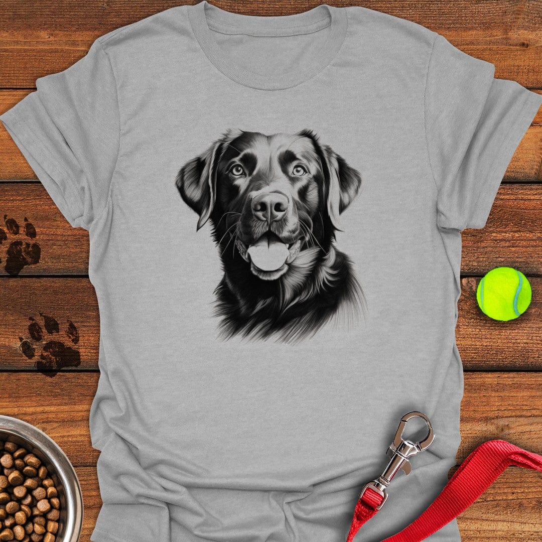 Black Labrador Portrait Graphic T-Shirt Sport Grey
