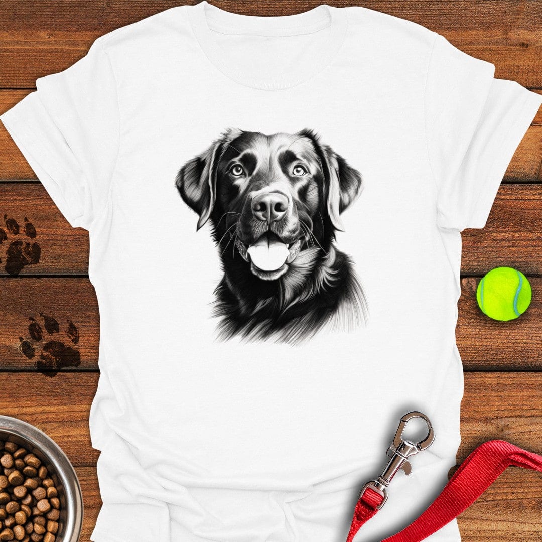 Black Labrador Portrait Graphic T-Shirt White