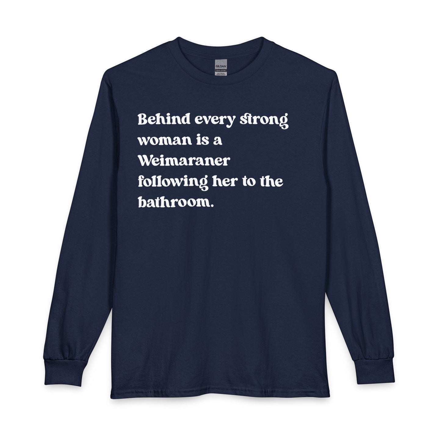 Weimaraner Strong Woman Long Sleeve Navy