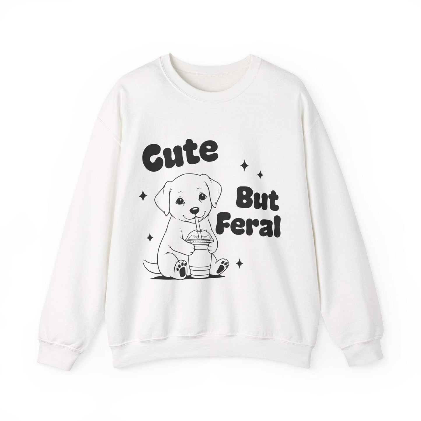 Feral Lab Puppy Crewneck Sweatshirt White