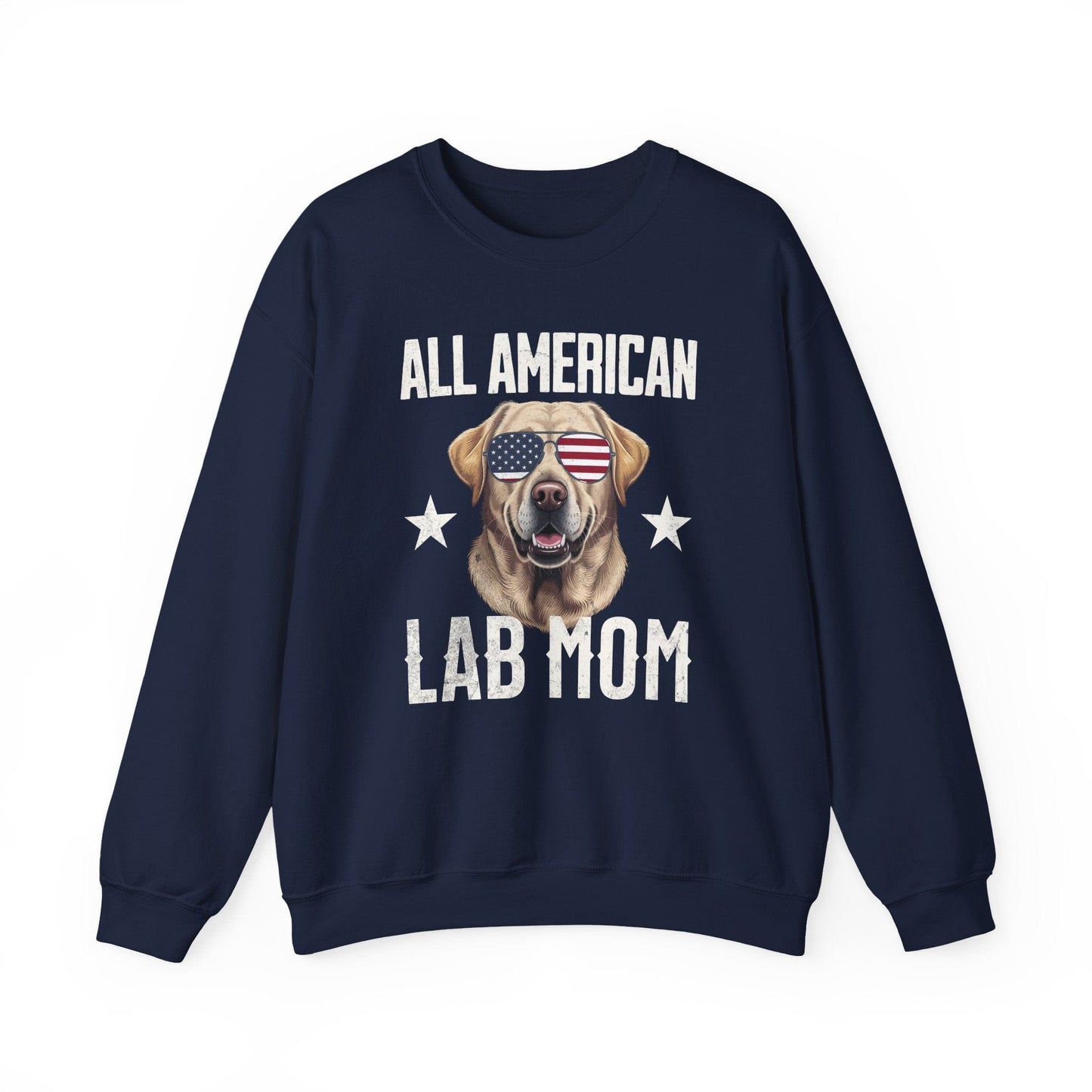 All American Lab Mom Crewneck Sweatshirt Navy