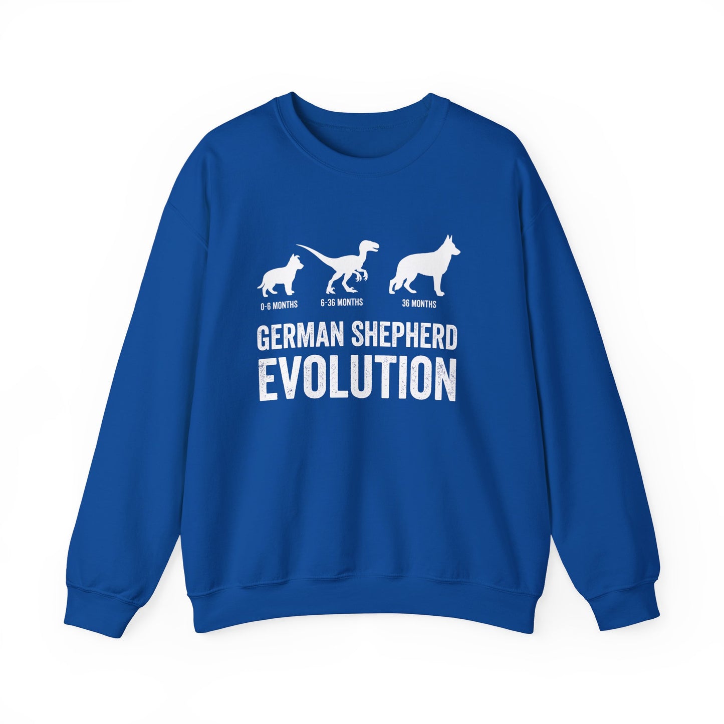 German Shepherd Evolution Crewneck Sweatshirt Royal