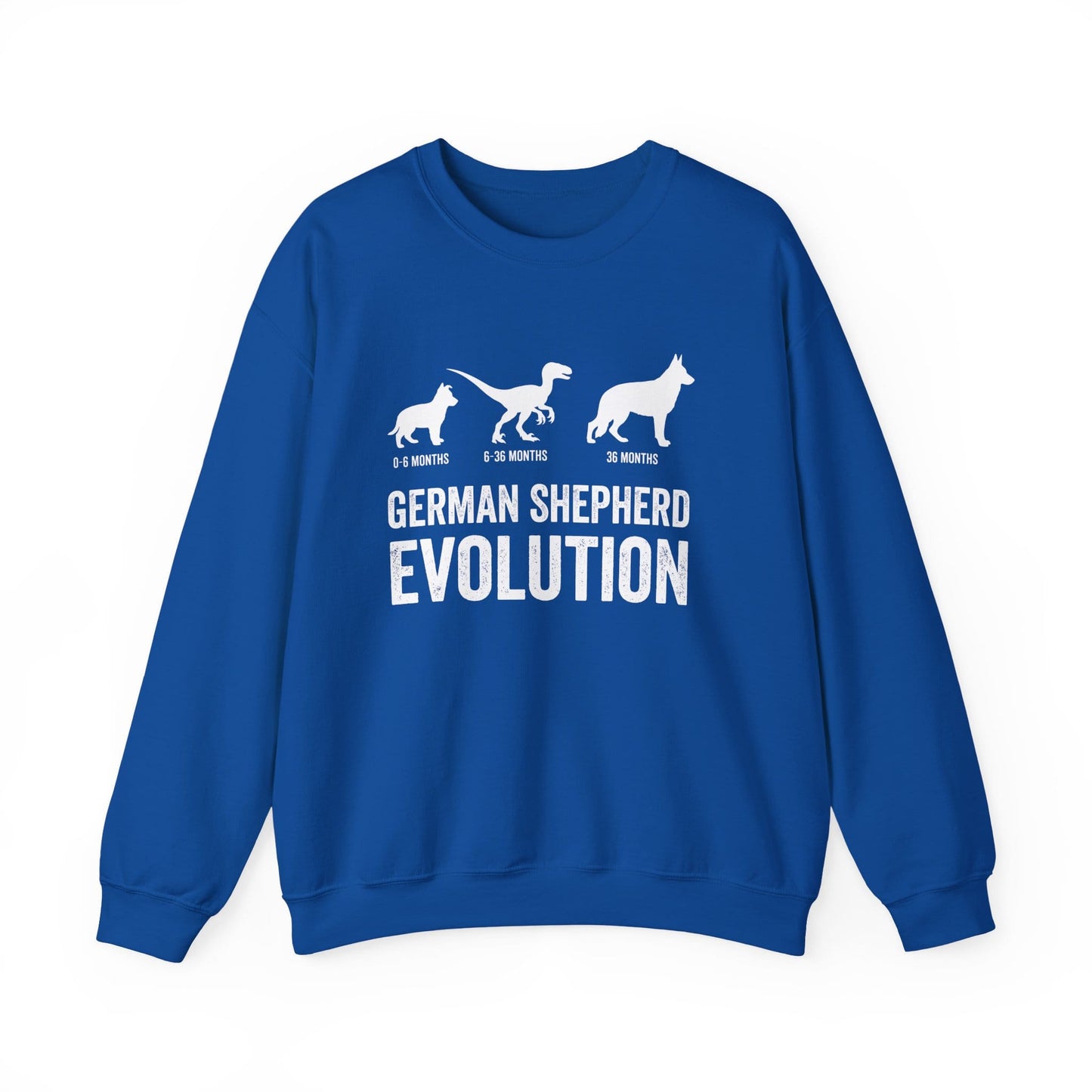 German Shepherd Evolution Crewneck Sweatshirt Royal