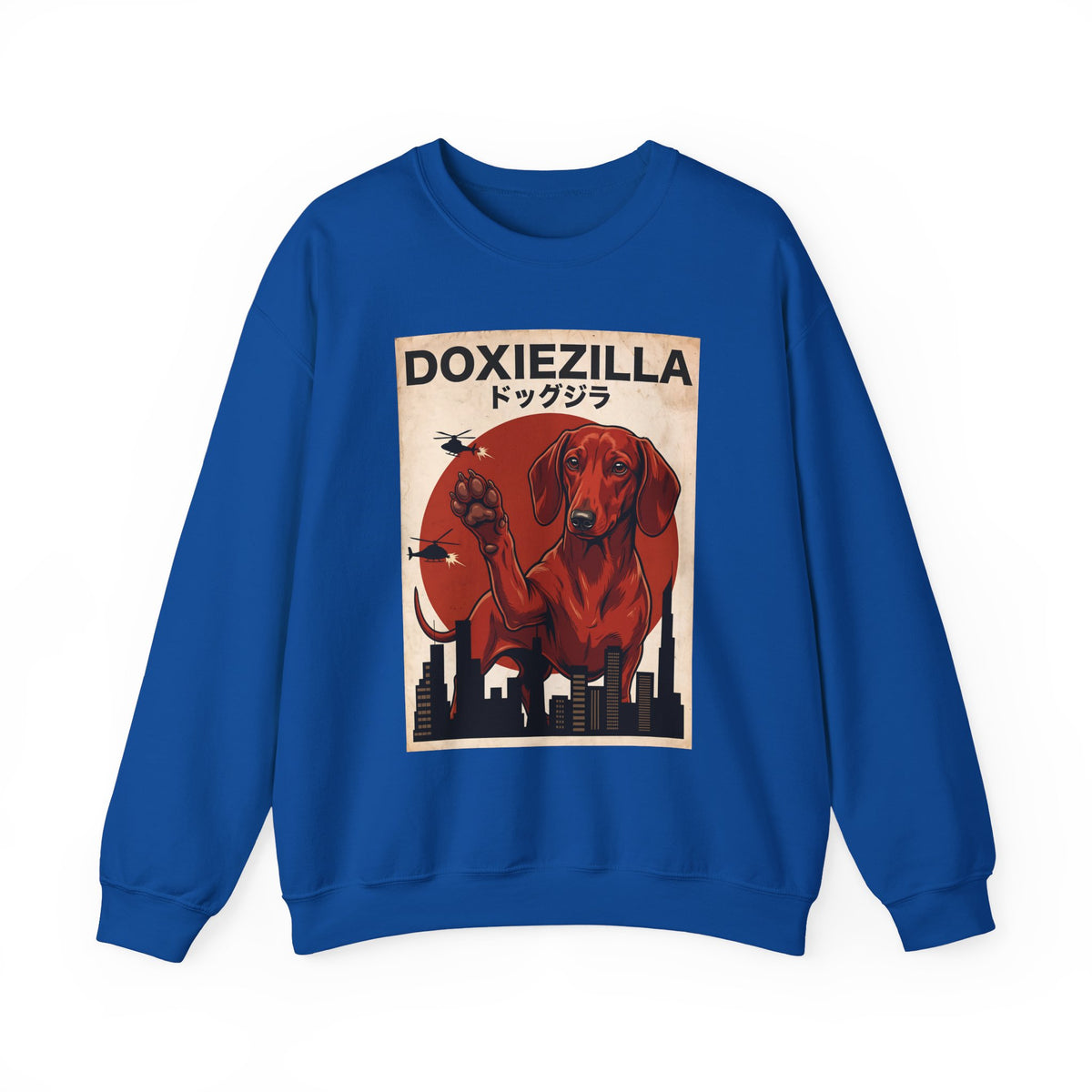 Dachshund Doxiezilla Red Crewneck Sweatshirt