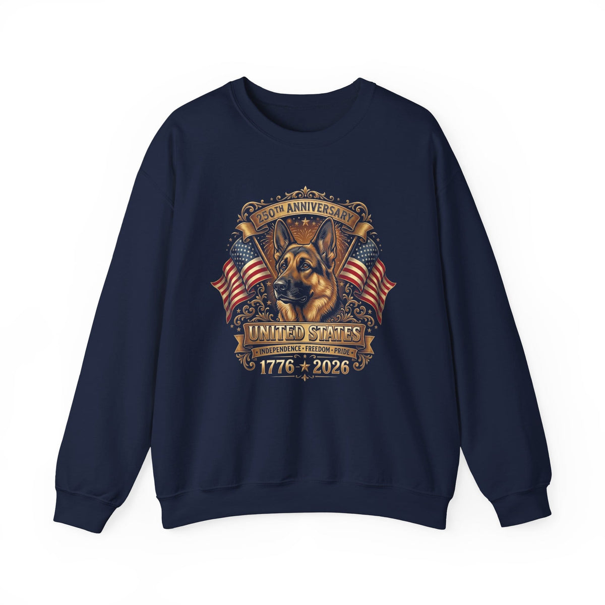 German Shepherd 250 Years Crewneck Sweatshirt Navy