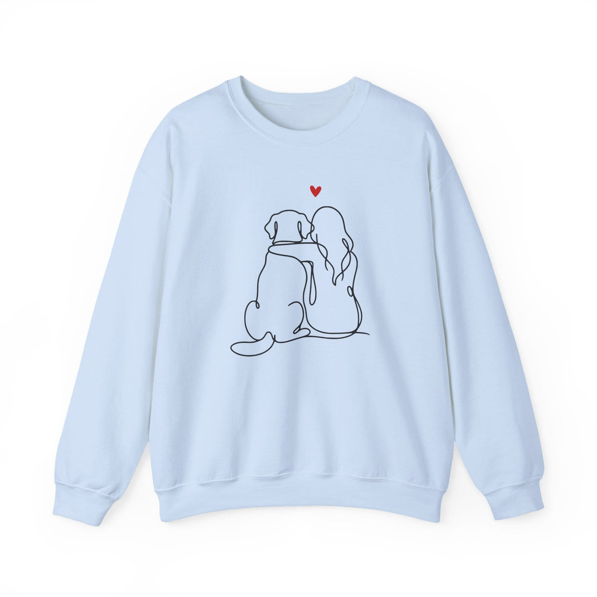Labrador and Girl Love Crewneck Sweatshirt Light Blue