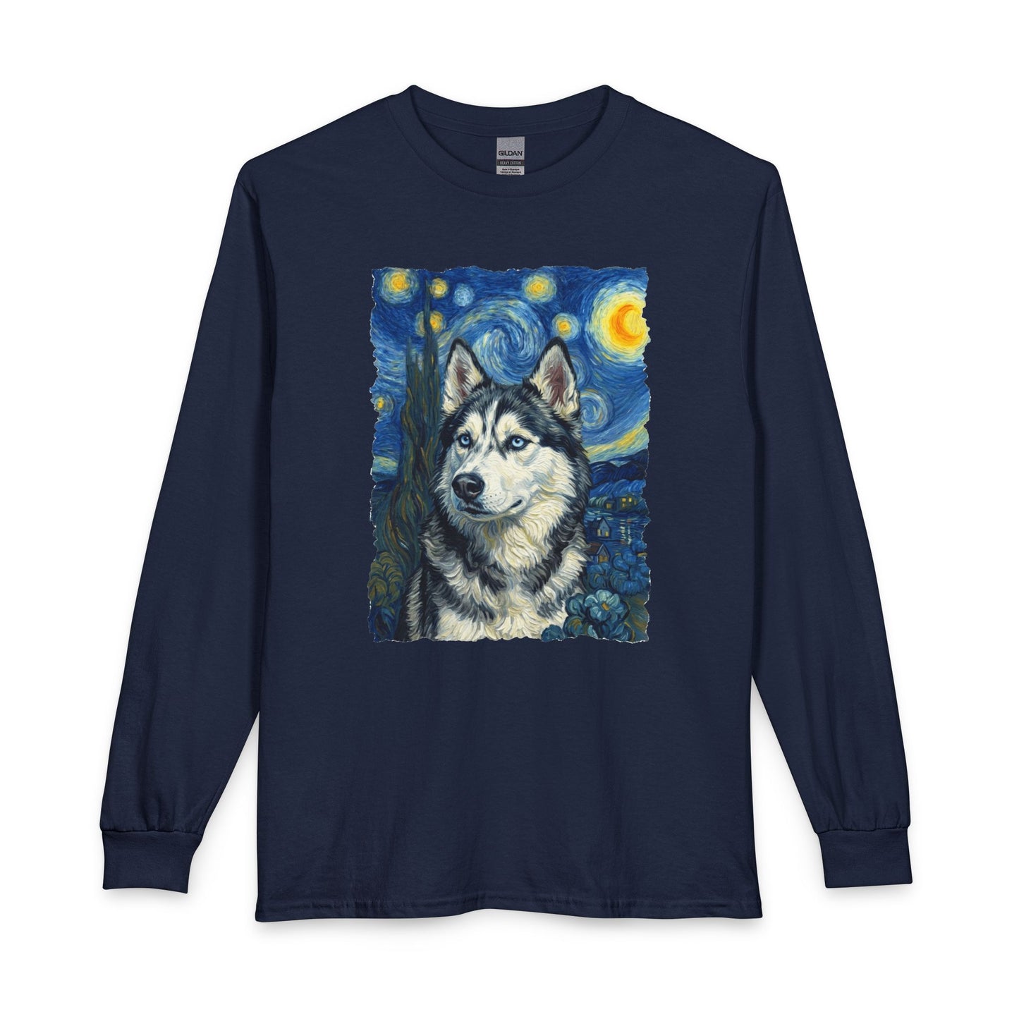 Husky Portrait Van Gogh Long Sleeve