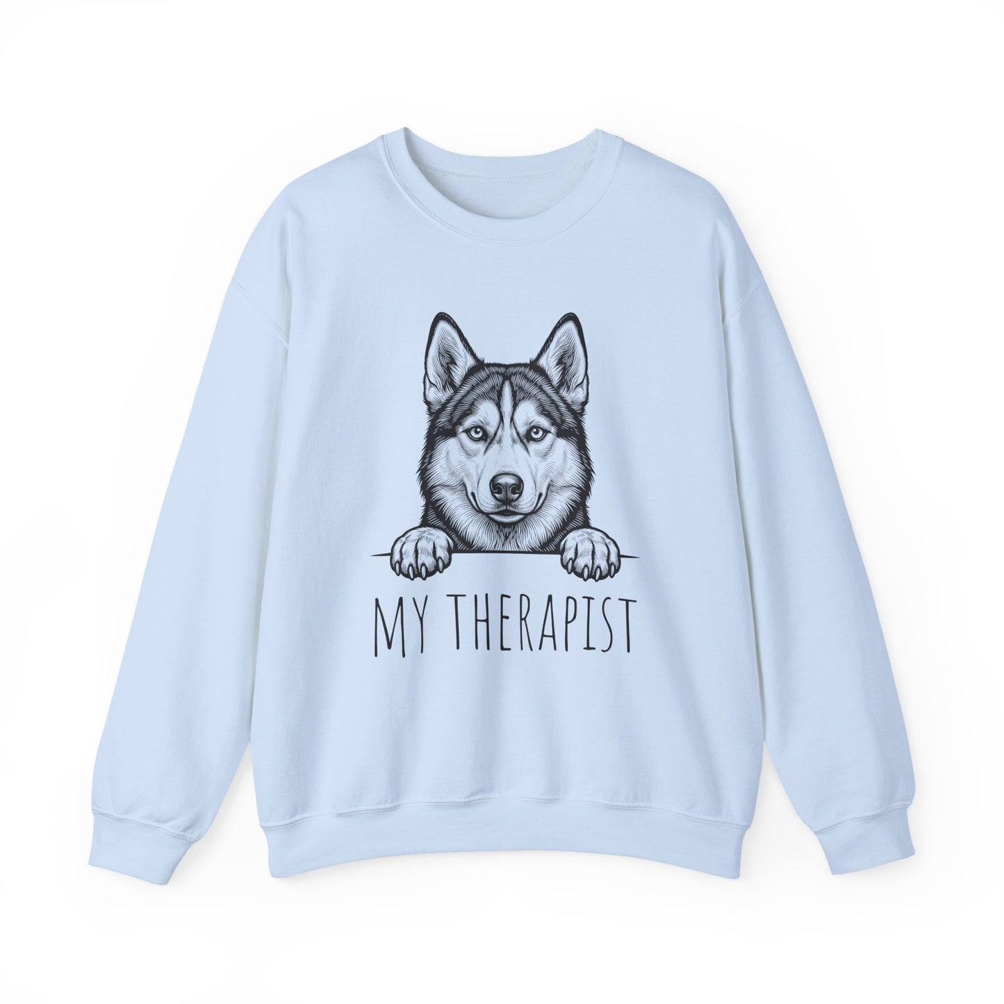 Husky Therapist Crewneck Sweatshirt Light Blue