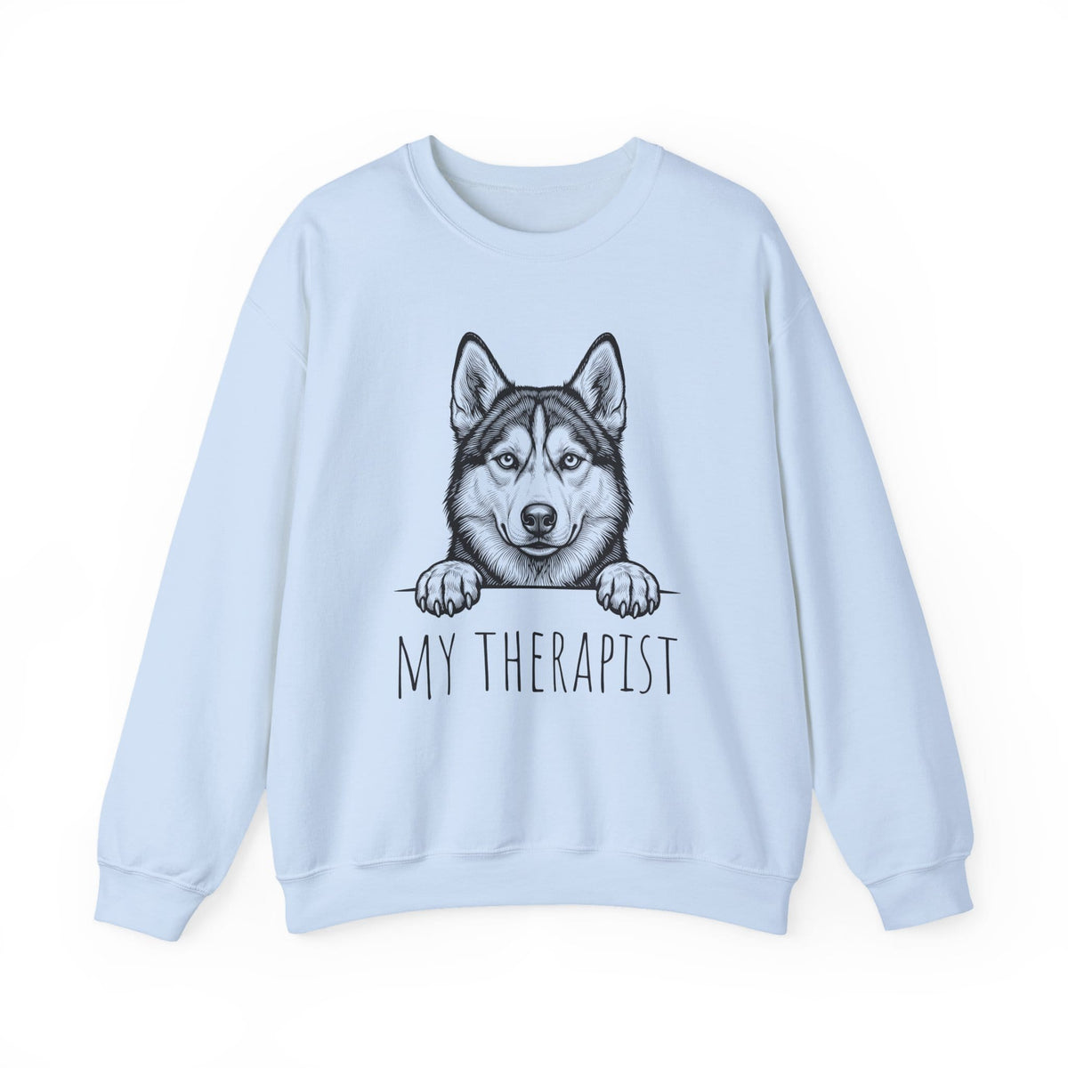 Husky Therapist Crewneck Sweatshirt Light Blue