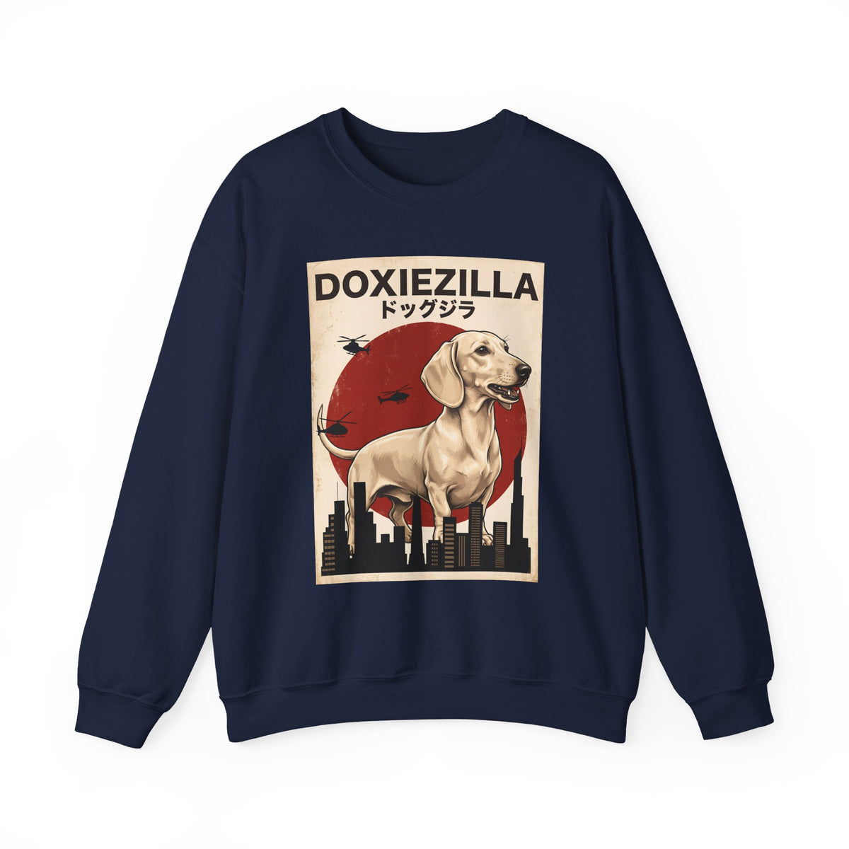 Dachshund Doxiezilla Cream Crewneck Sweatshirt