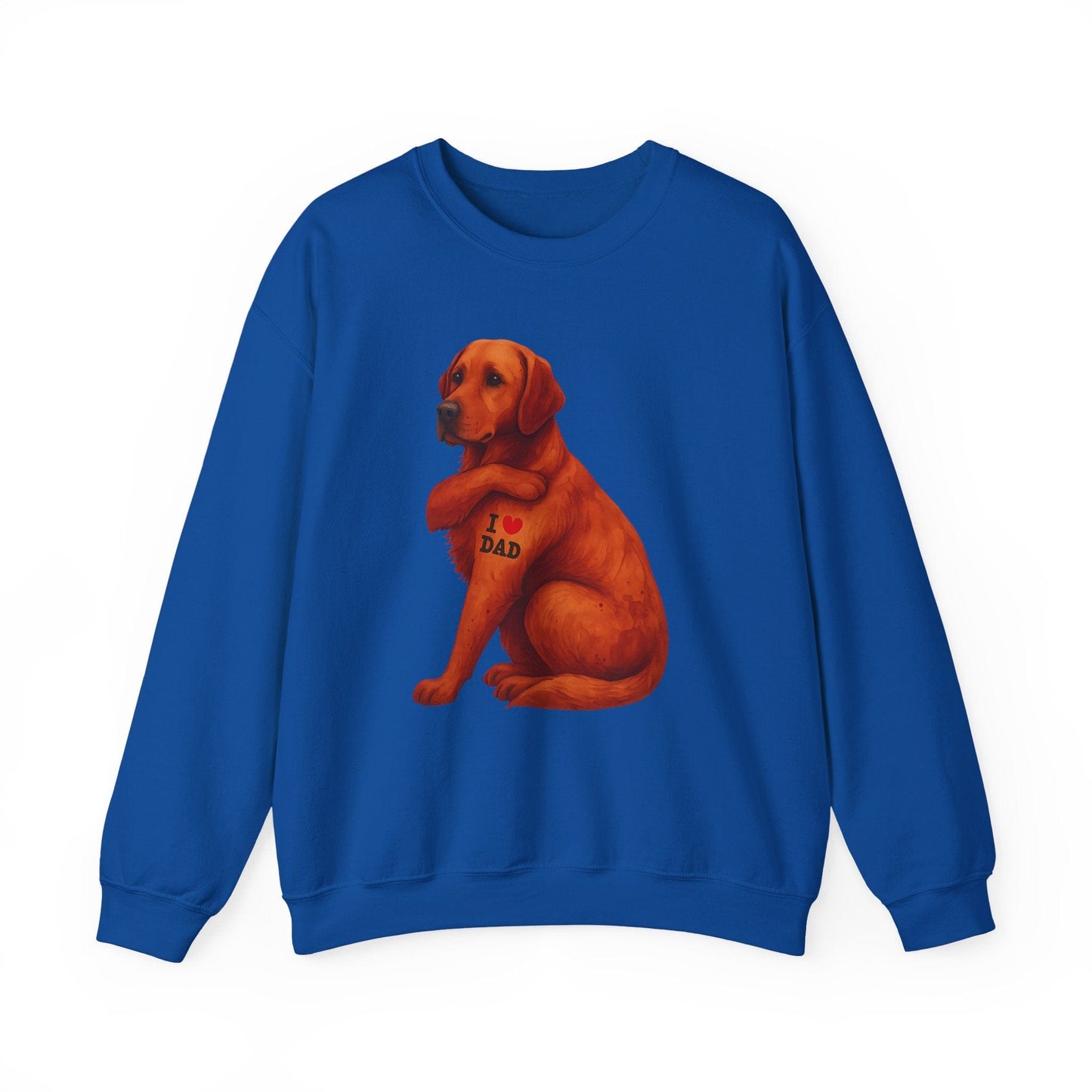 Fox Red I Love Dad Crewneck Sweatshirt Royal