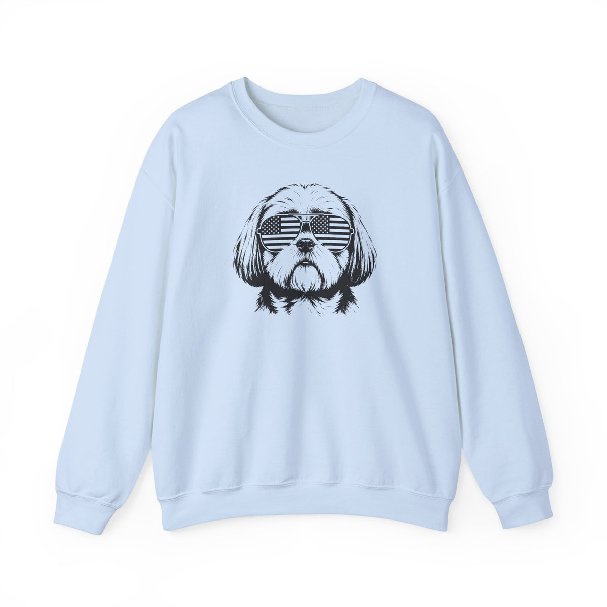 Shih Tzu Flag Shades Crewneck Sweatshirt
