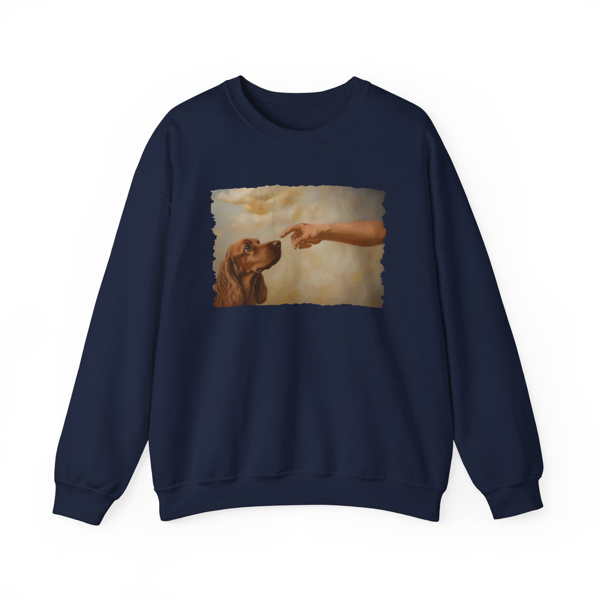 God Creates Red Cocker Spaniel Crewneck Sweatshirt