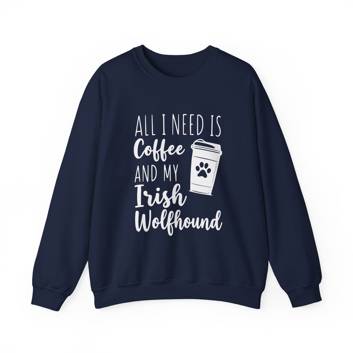 Coffee & Irish Wolfhound Crewneck Sweatshirt