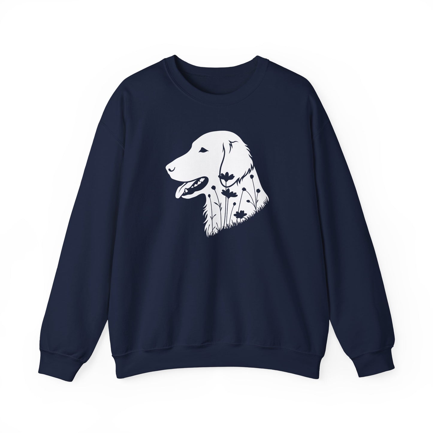 Flat Coated Retriever Flowers Crewneck Sweatshirt