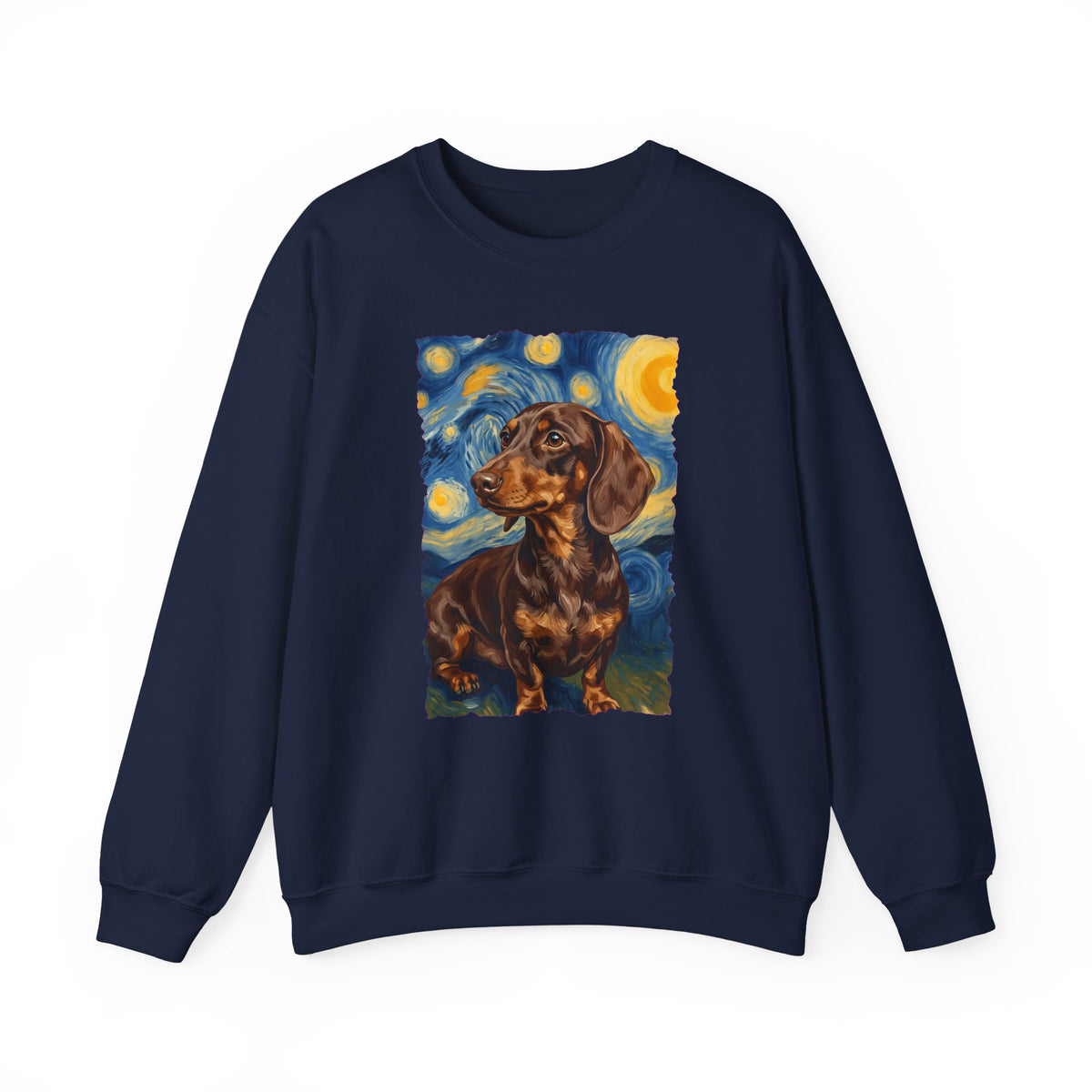 Dachshund Van Gogh Chocolate Crewneck Sweatshirt