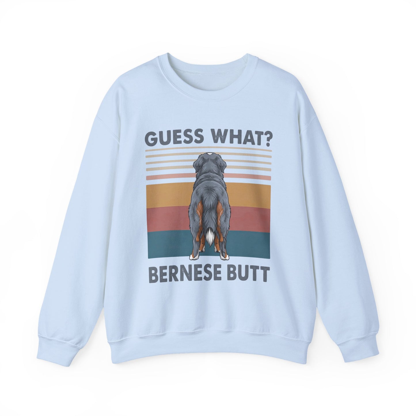Bernese Mountain Dog Butt Crewneck Sweatshirt Light Blue