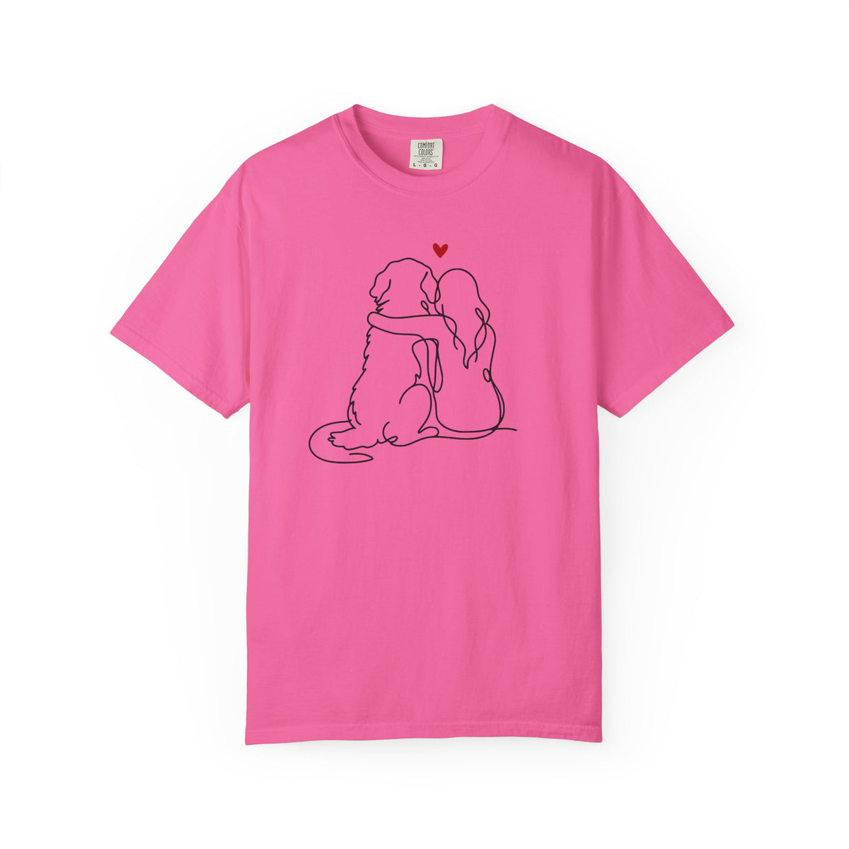 Golden Retriever and Girl Pink Premium Tee