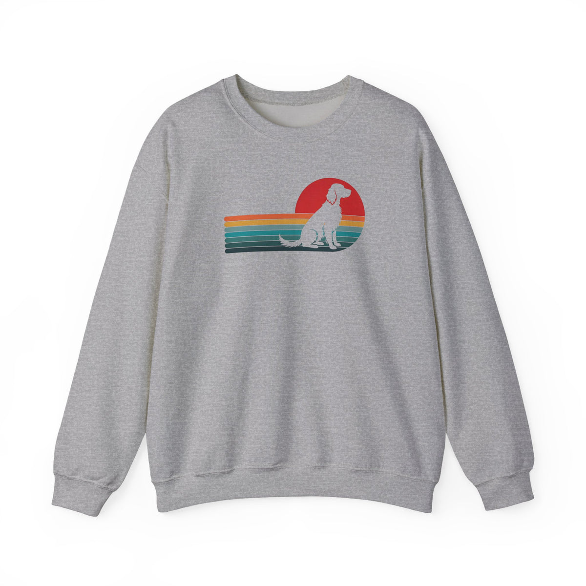 English Setter Retro Sunset Crewneck Sweatshirt