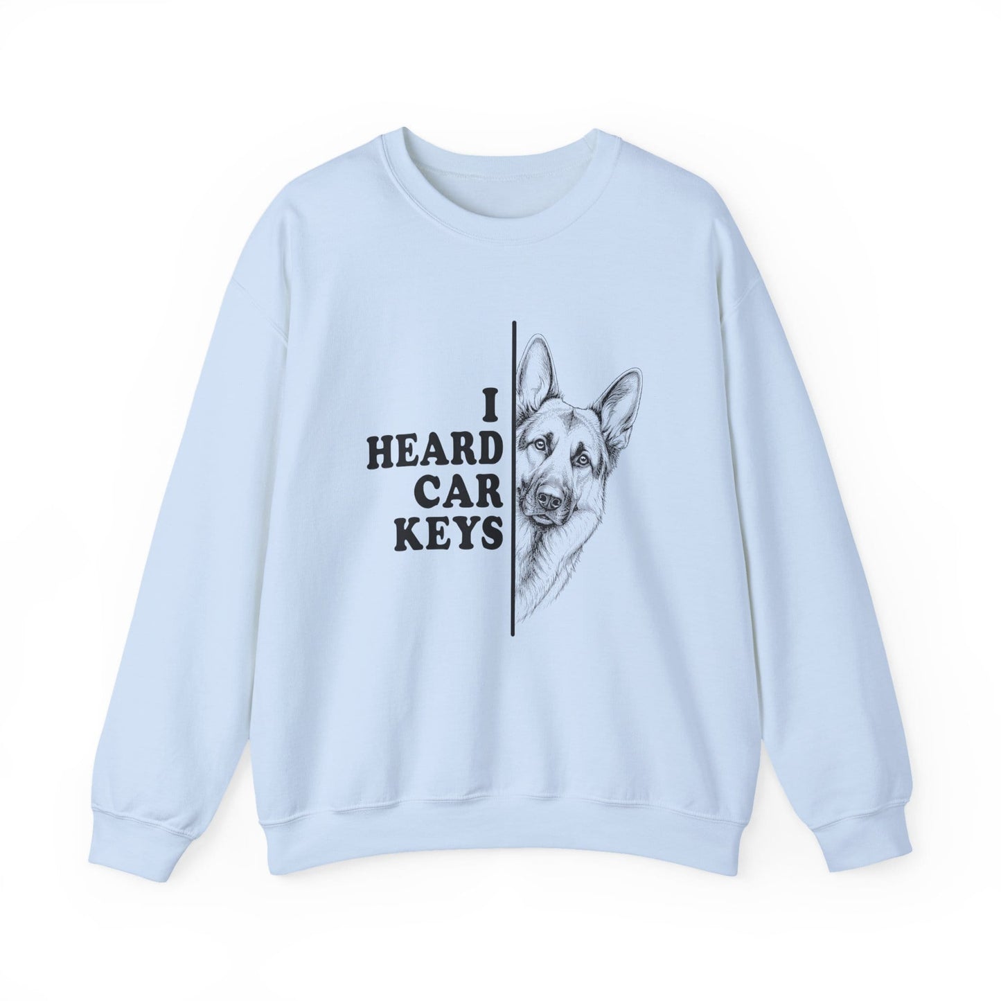 Car keys German Shepherd Crewneck Sweatshirt Light Blue