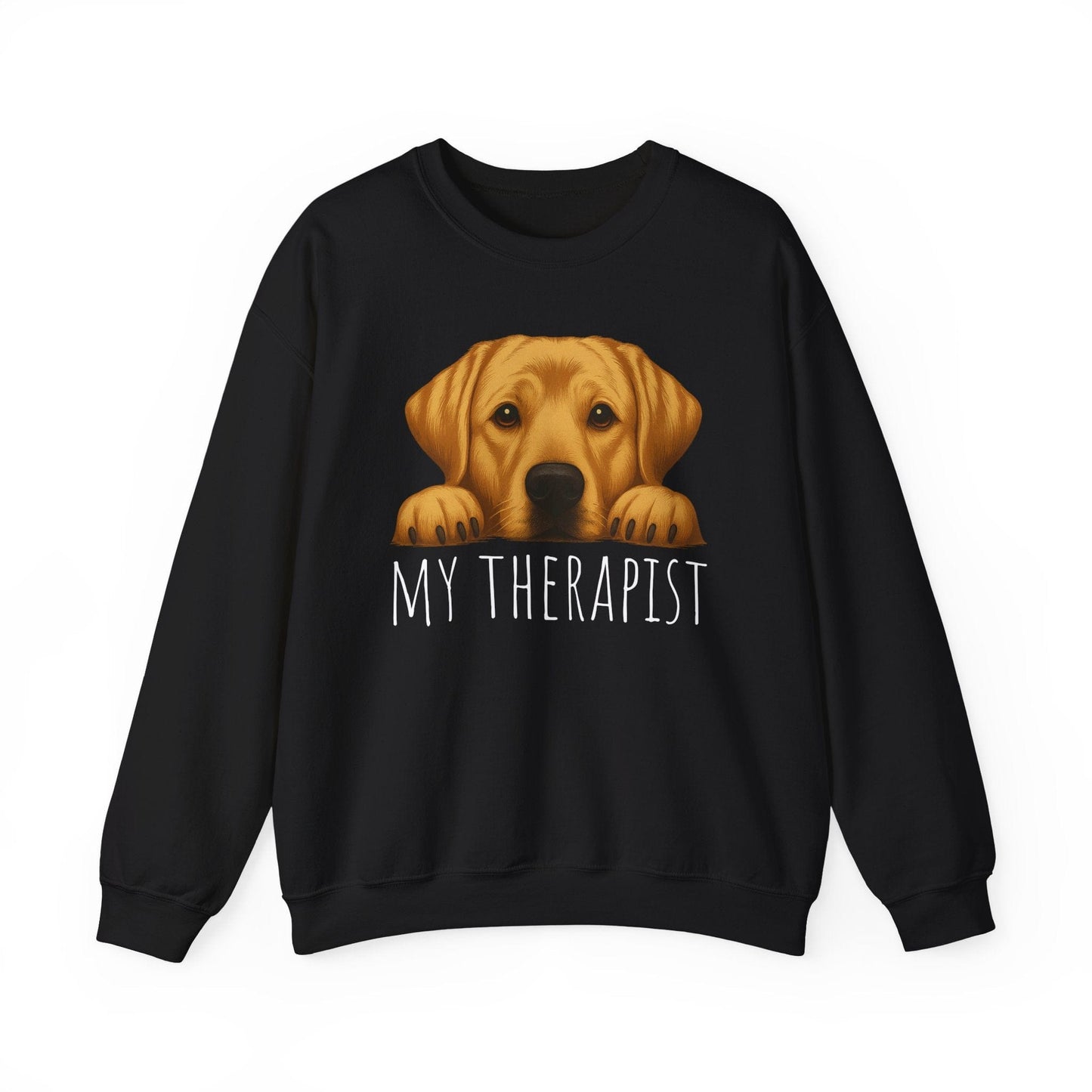 My Therapist Yellow Labrador Crewneck Sweatshirt Black