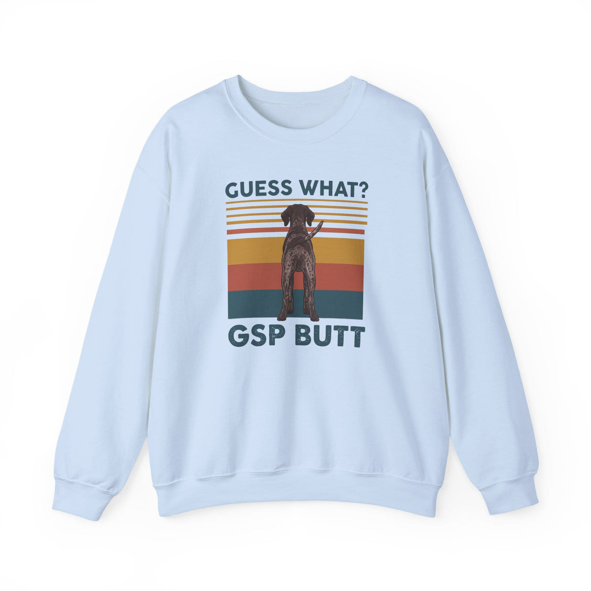 German Shorthaired Pointer Butt Crewneck Sweatshirt Light Blue