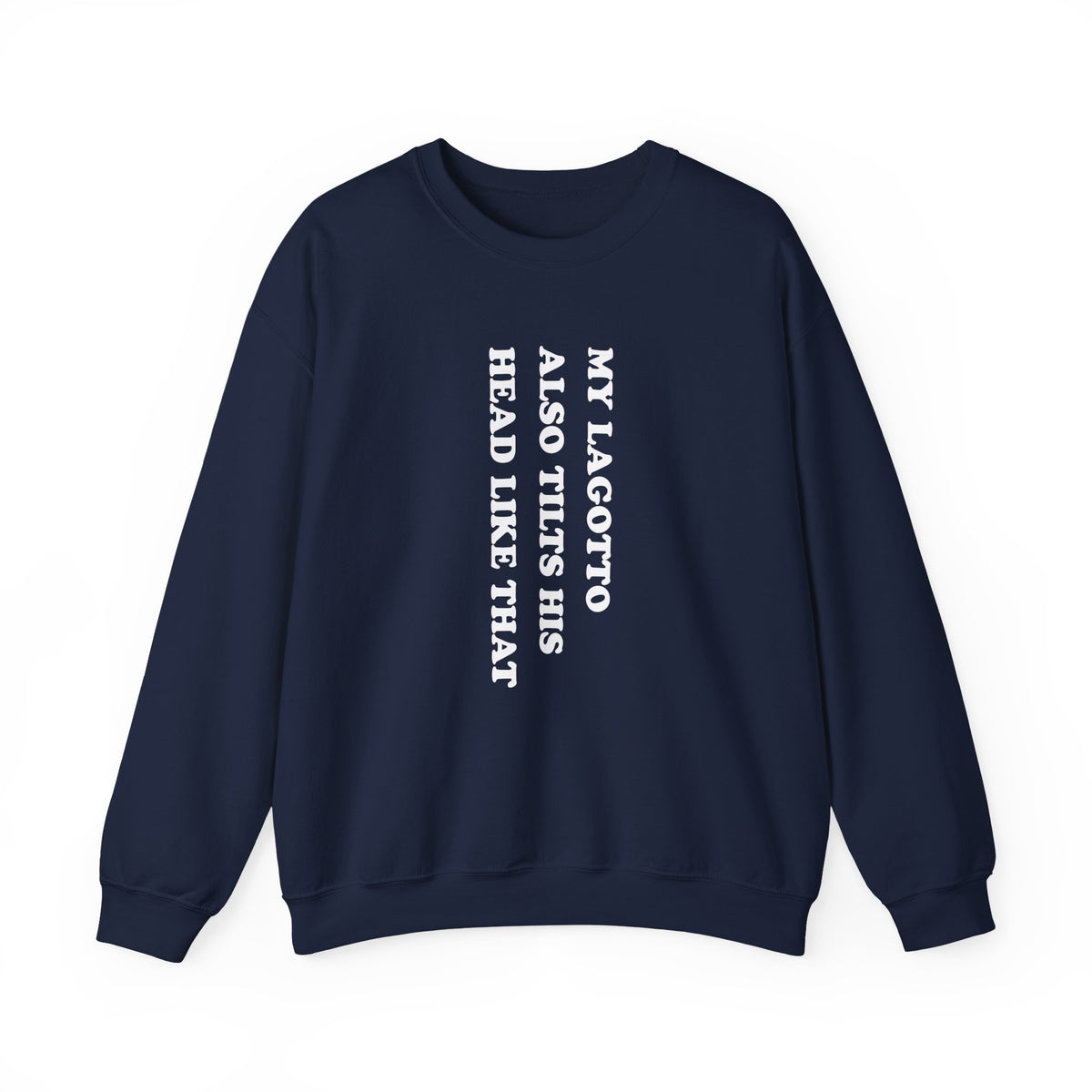 Lagotto Tilt His Head Crewneck Sweatshirt Navy