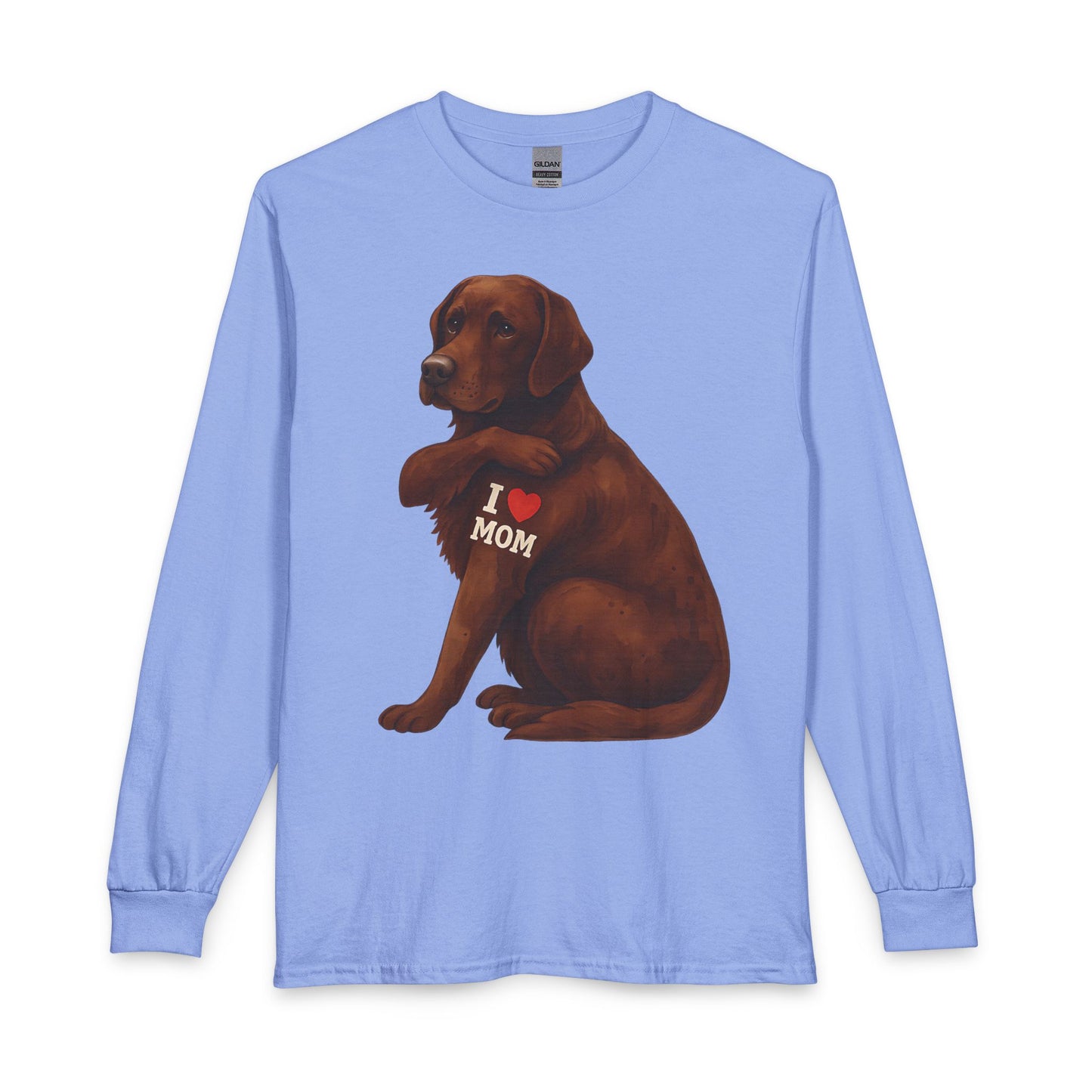 Chocolate Labrador I Love Mom Long Sleeve