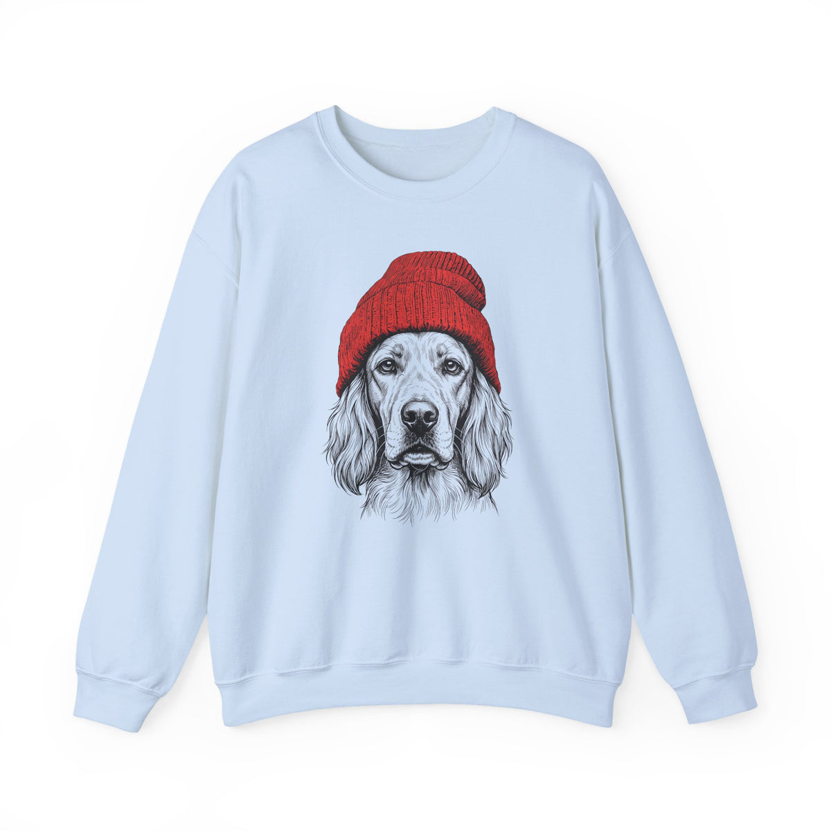 English Setter Beanie Crewneck Sweatshirt
