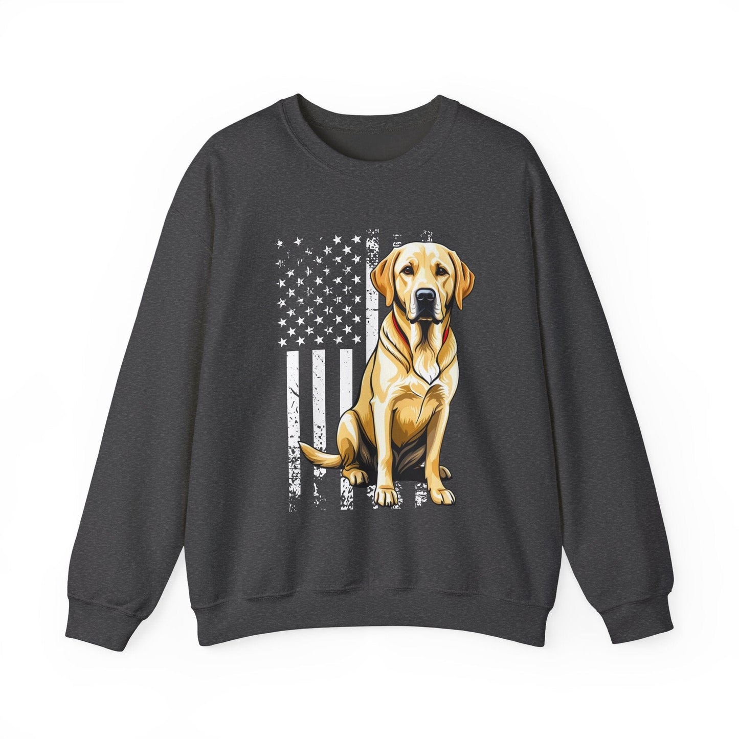 Yellow Lab USA Crewneck Sweatshirt Dark Heather