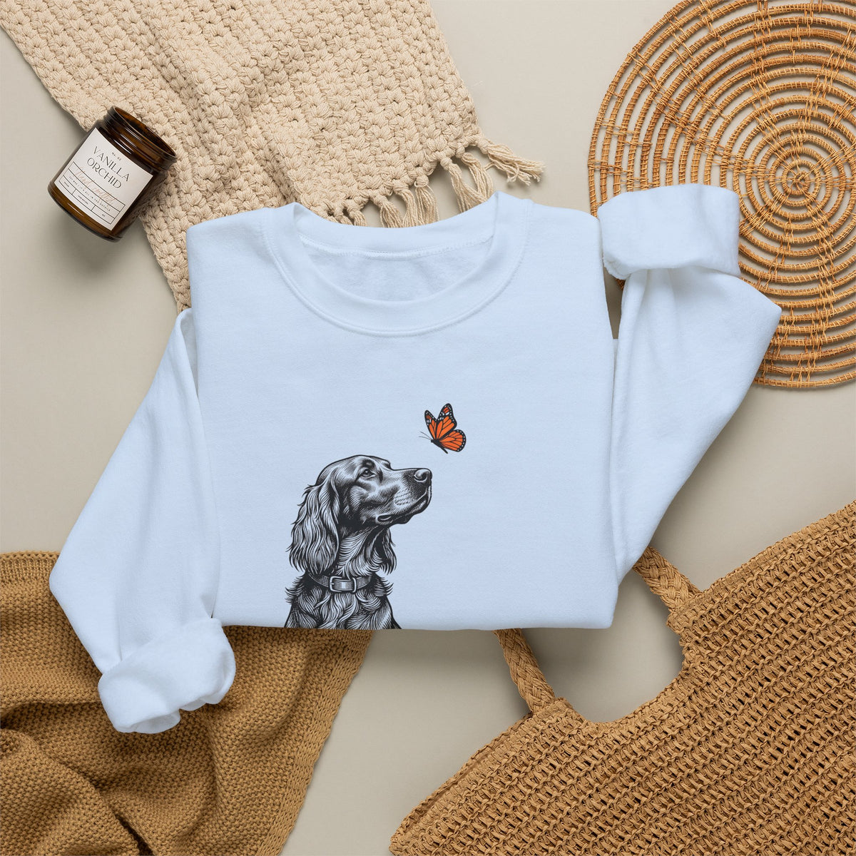 Irish Setter Butterfly Crewneck Sweatshirt