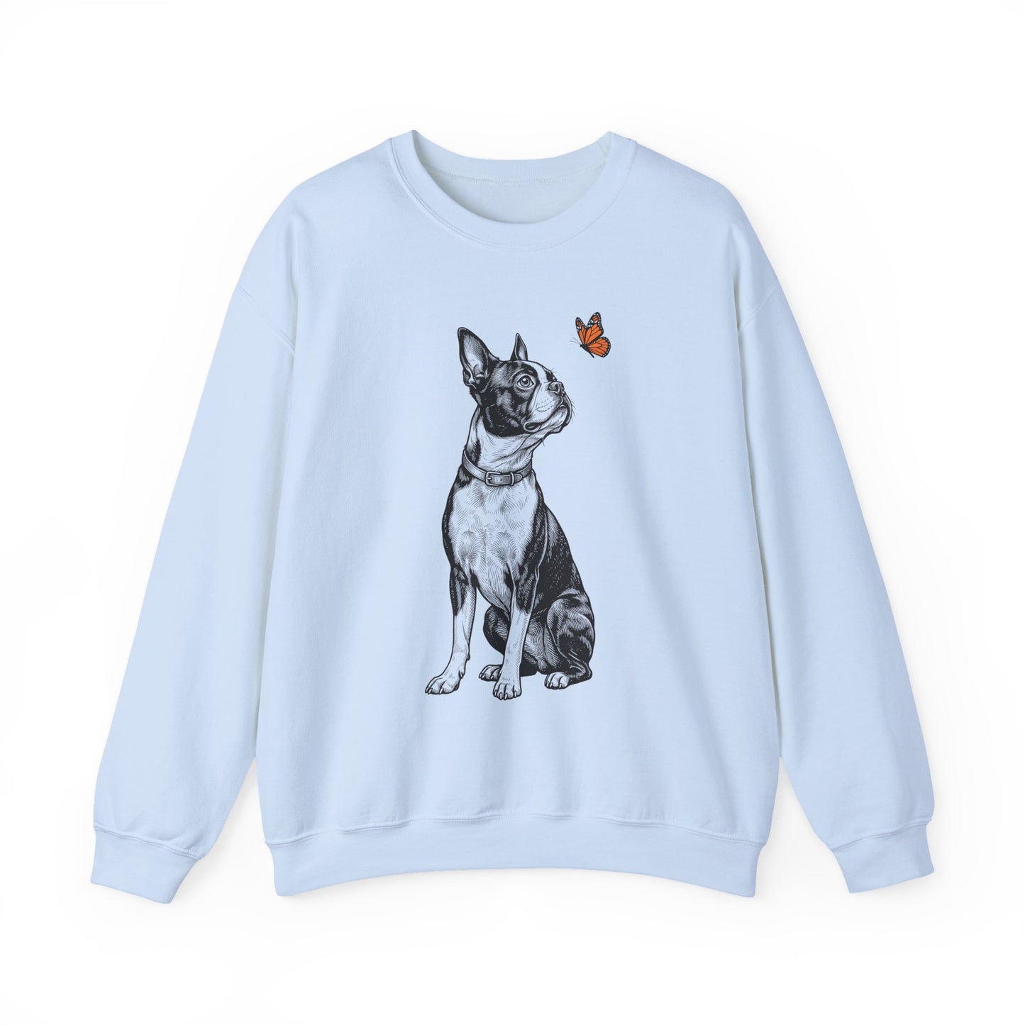 Boston Terrier Butterfly Crewneck Sweatshirt