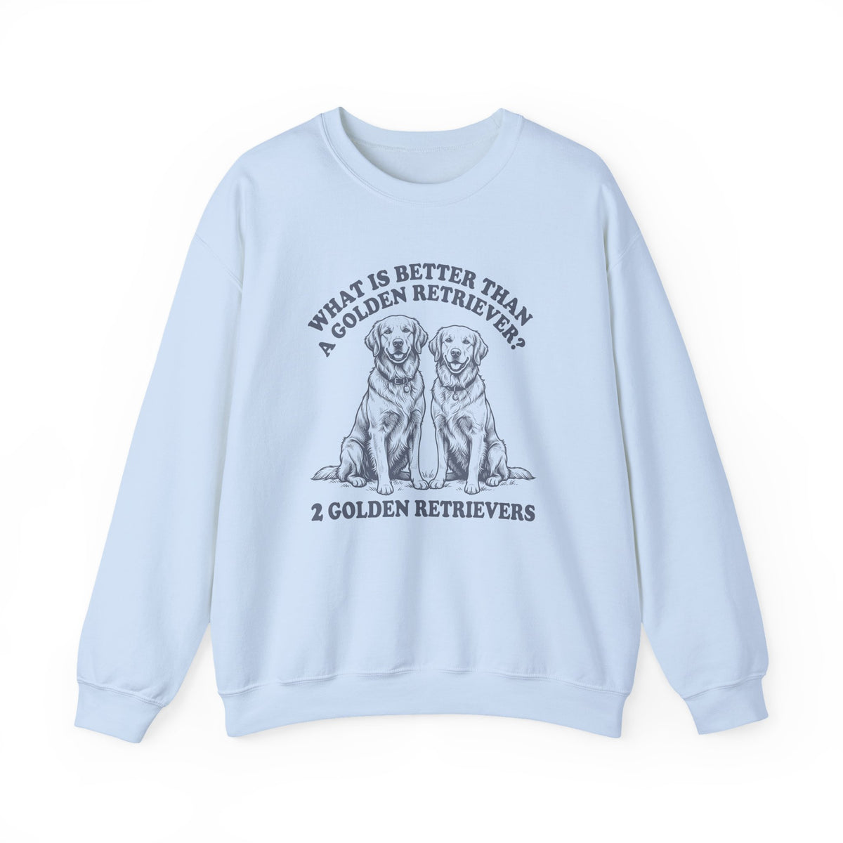 Two Golden Retrievers Crewneck Sweatshirt Light Blue