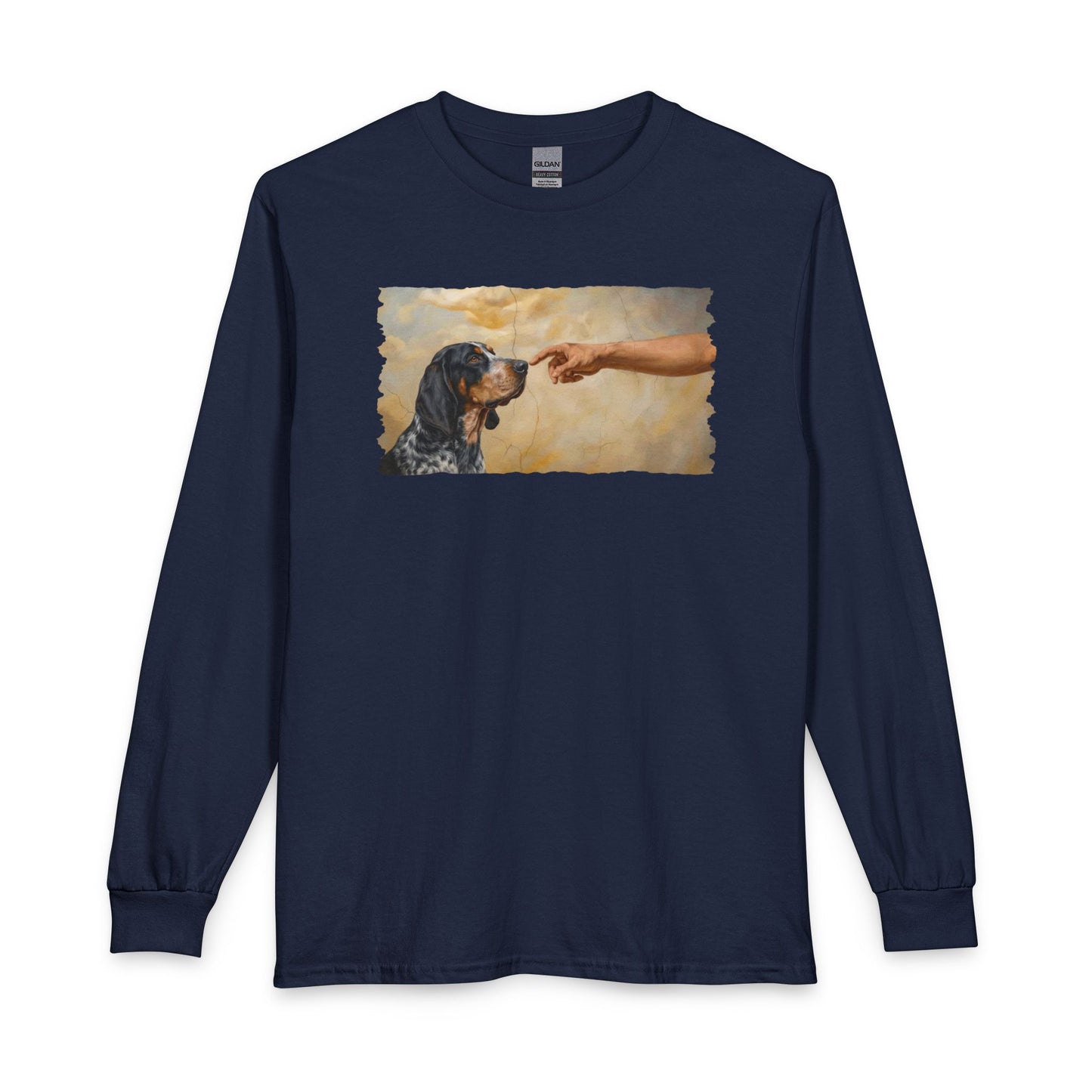 God Creates Bluetick Coonhound Long Sleeve Navy