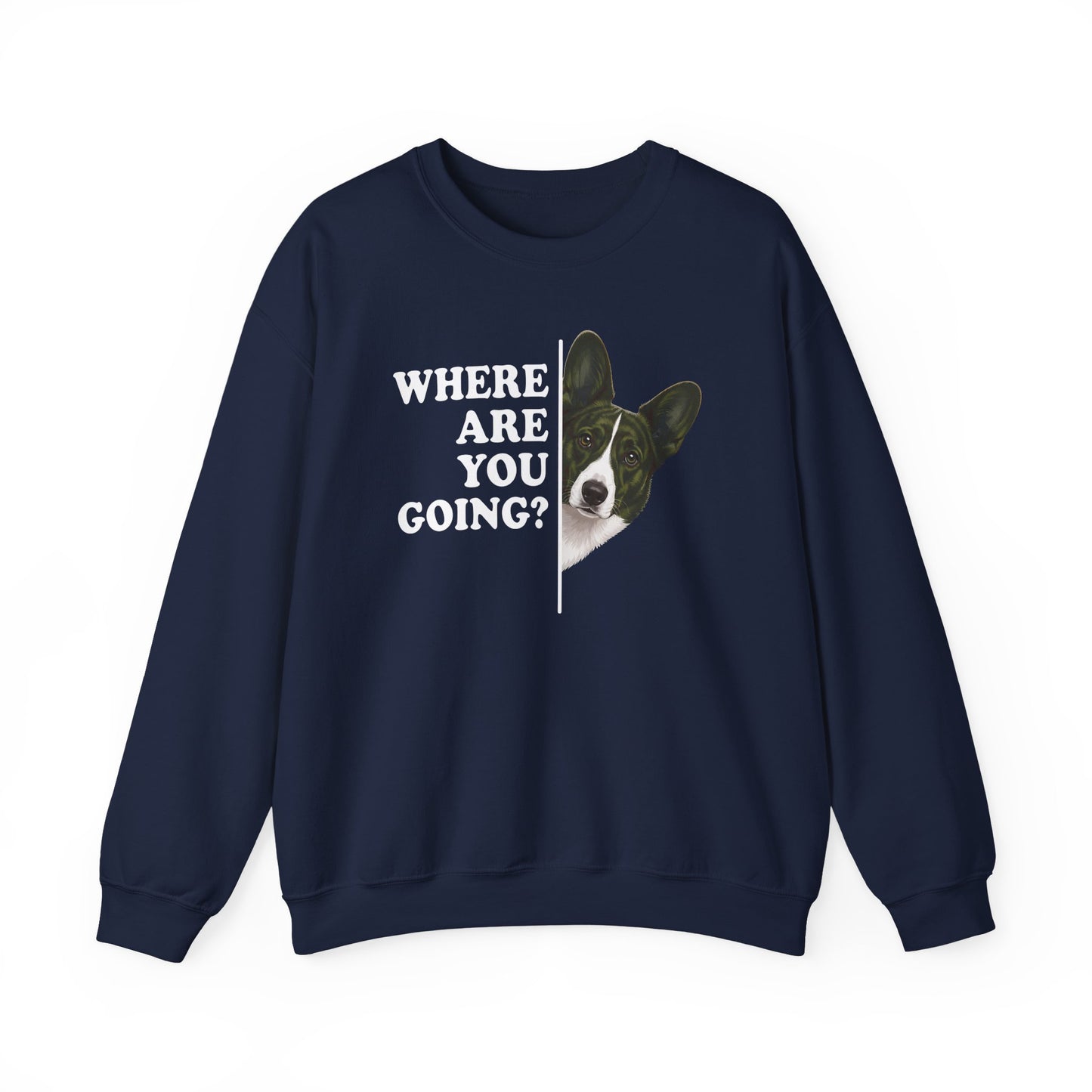 Cardigan Welsh Corgi Red Brindle Where Are You Going Crewneck Sweatshirt
