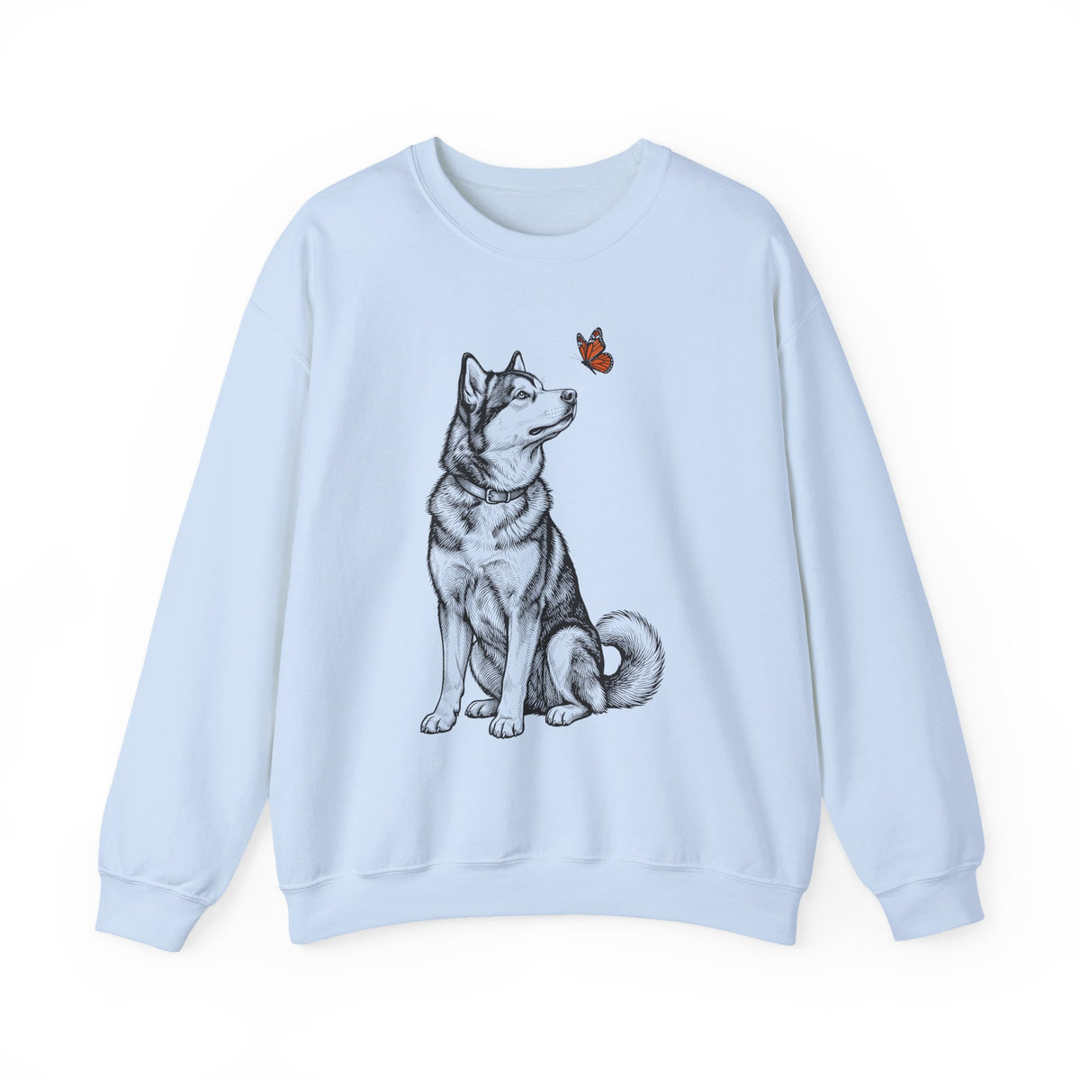 Alaskan Malamute Butterfly Crewneck Sweatshirt